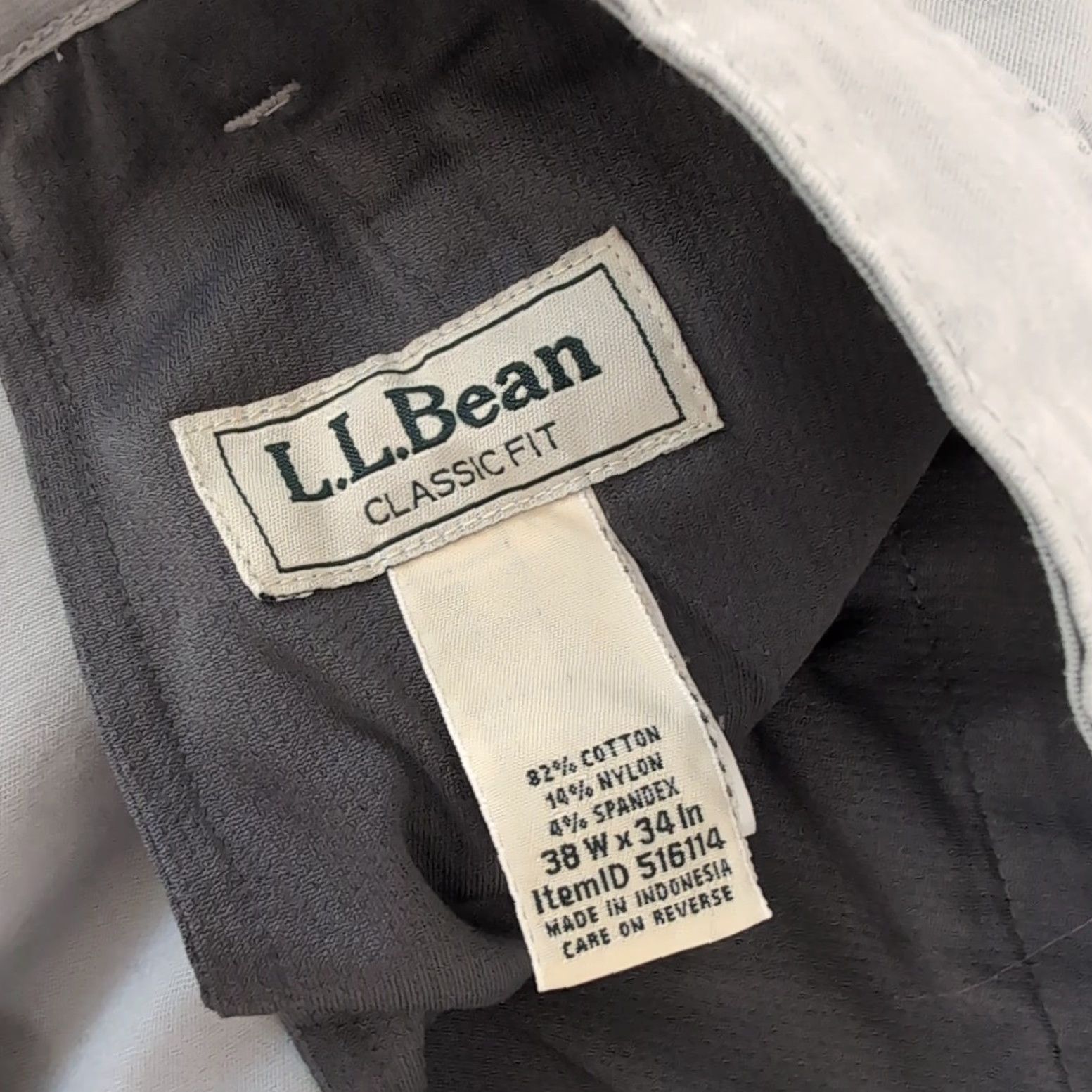 Vintage VINTAGE LL Bean Pants Mens 36X34 Grey Classic Fit Chino Zip Pockets Nylon Stretchy Size US 36 / EU 52 - 3 Thumbnail
