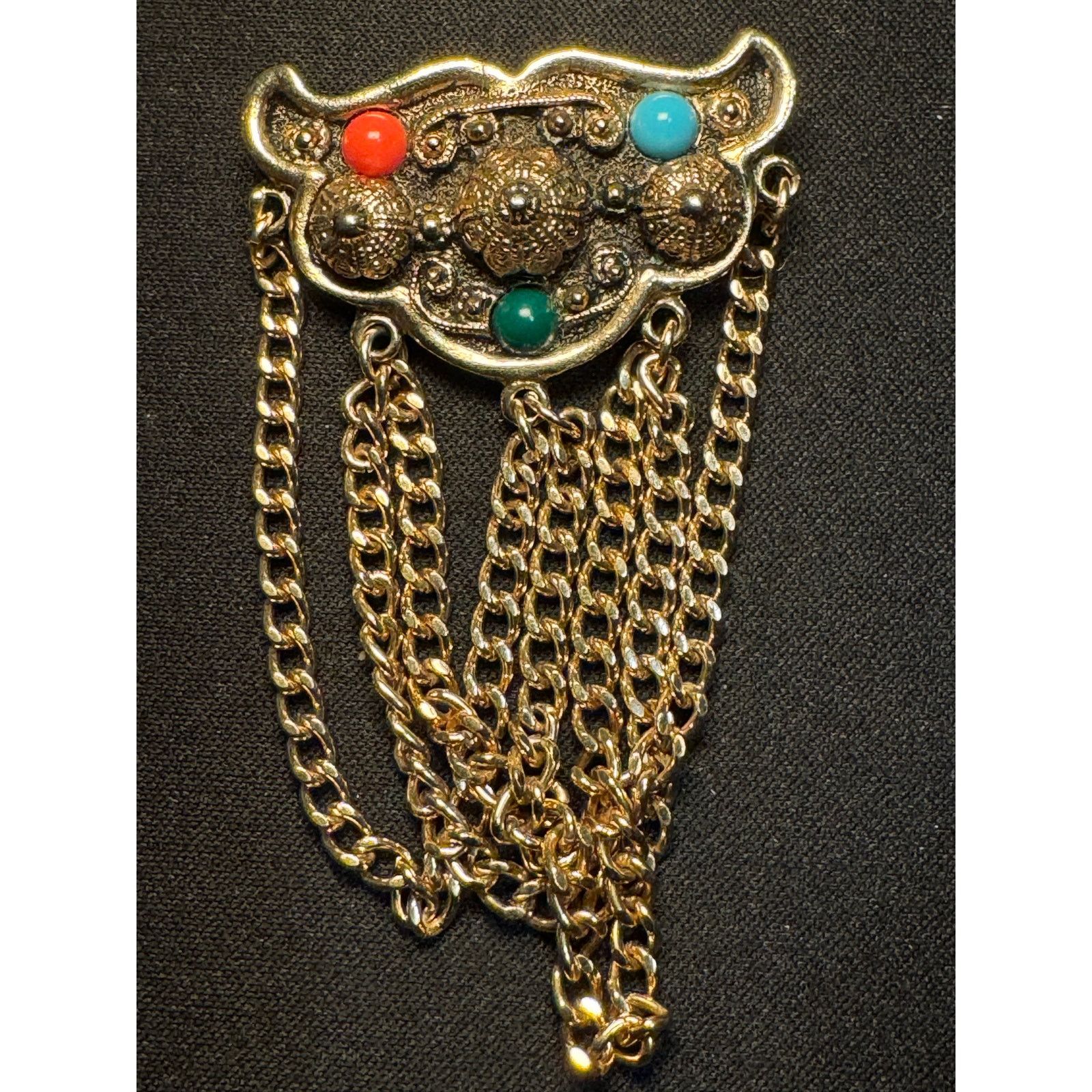 Other Emmons 1960's Chateaine Dangling Chains Brooch Size ONE SIZE - 2 Thumbnail