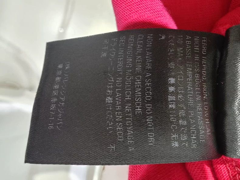 Balenciaga Red Crown Round Neck Short Sleeve