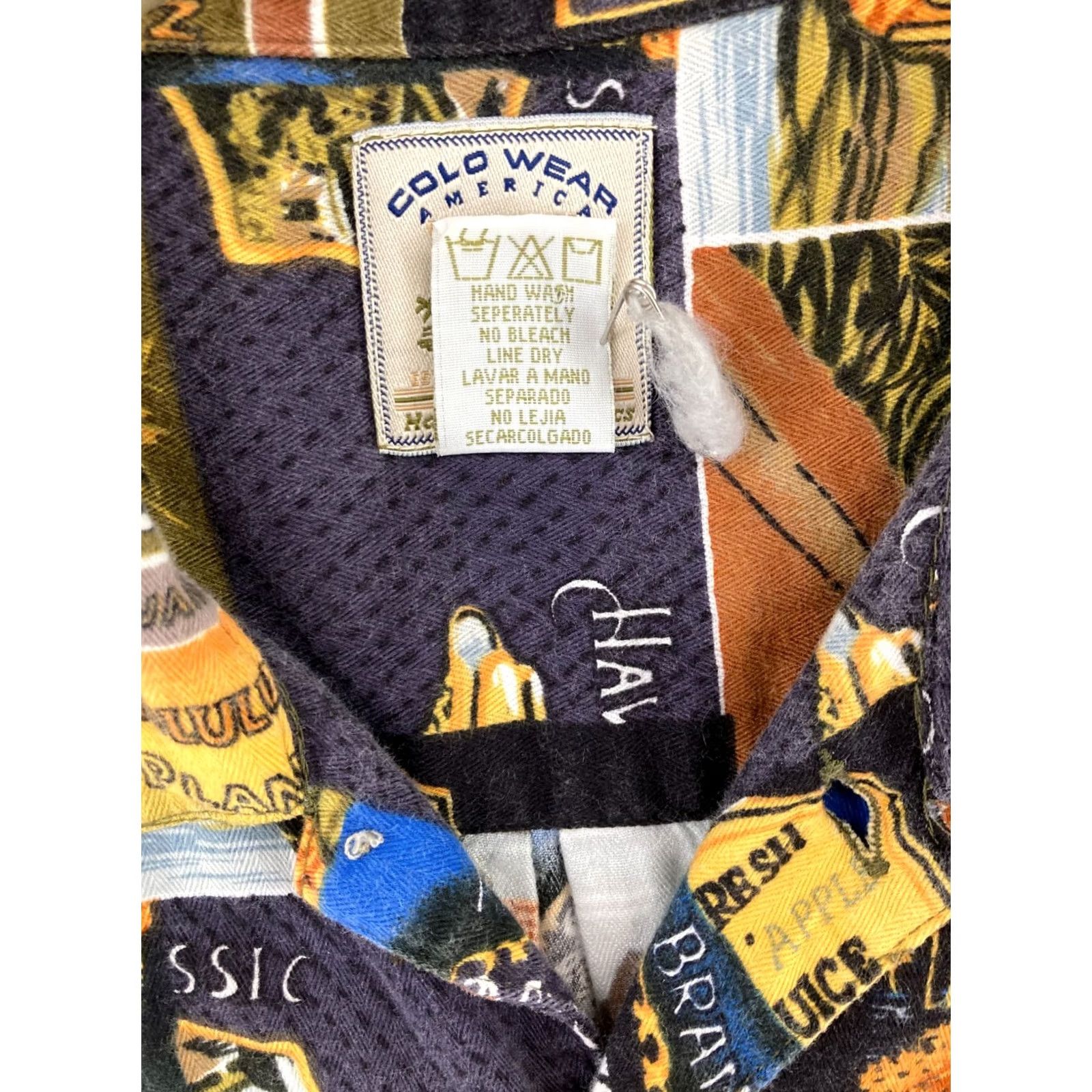 Slowear Colo Wear Mens Camp Shirt XL Hawaiian Pineapple Shirt XL Multicolor Cotton Blend Knit Button-Up Short Sleeve Casual Hawaiian Theme Mens Size US XL / EU 56 / 4 - 7 Thumbnail