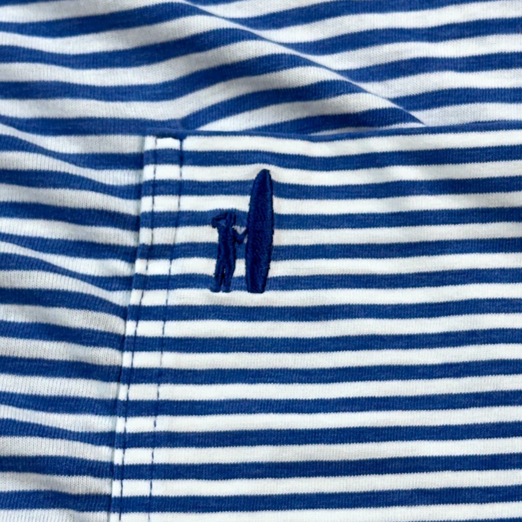 johnnie-O johnnie-O Polo Shirt Mens Medium Blue Striped Lightweight Golf Pocket Shirt Size US M / EU 48-50 / 2 - 2 Thumbnail