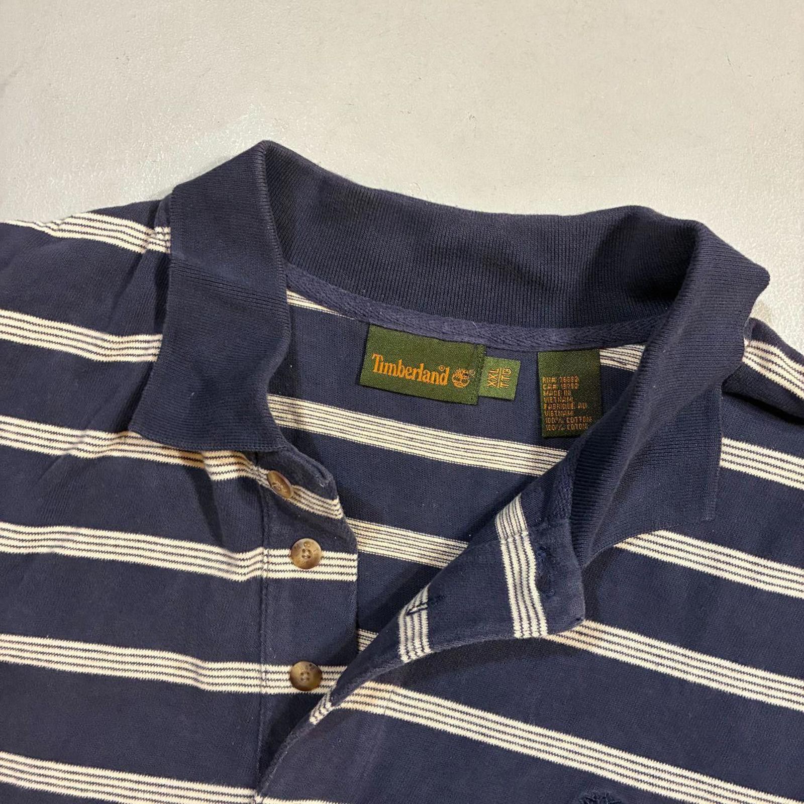 Timberland Vintage Timberland Striped Navy Blue Rugby Polo Shirt Size US XXL / EU 58 / 5 - 3 Thumbnail