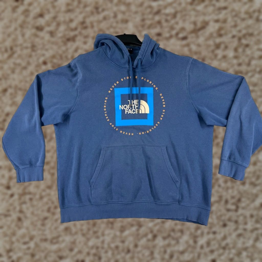 The North Face The North Face Men Hoodie XS XL Blue Cotton Blend Jersey Pockets Crew Neck Sweatshirt Pullover Solid Brand: The North Face Size US XL / EU 56 / 4 - 1 Thumbnail