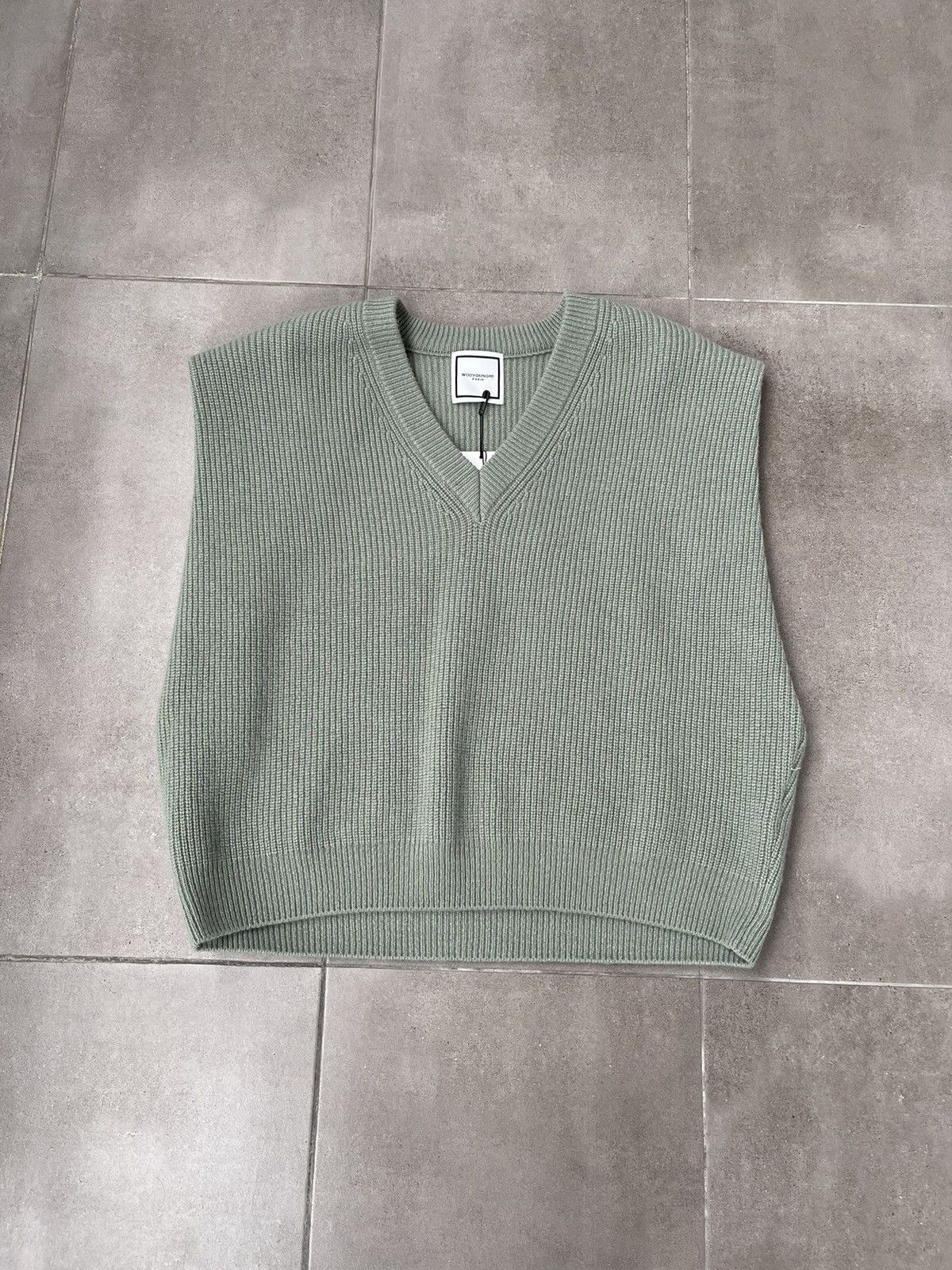 Wooyoungmi !DS! SS23 Wooyoungmi Green Knitted V-Neck Vest Size US M / EU 48-50 / 2 - 6 Thumbnail