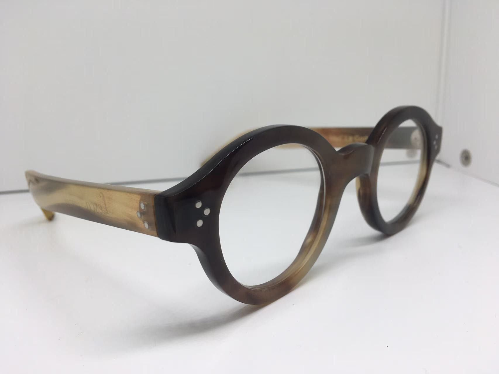 Lesca Lunetier Lesca Lunetier Genuine Horn CORBUSIER Architect Eyeglasses Size ONE SIZE - 2 Thumbnail