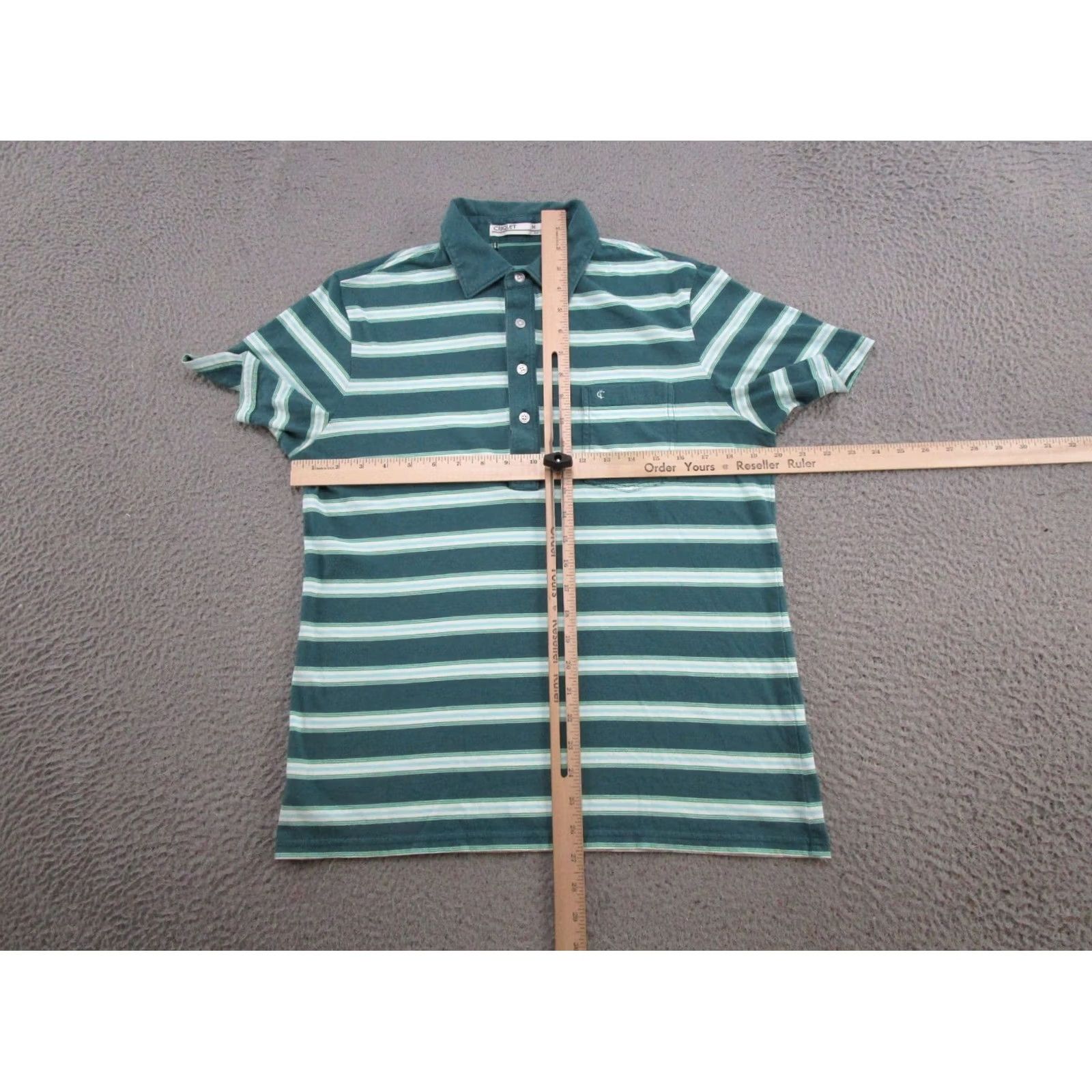 Vintage Criquet Polo Shirt Men’s M Short Sleeve Green Organic Cotton Striped Size US M / EU 48-50 / 2 - 4 Thumbnail
