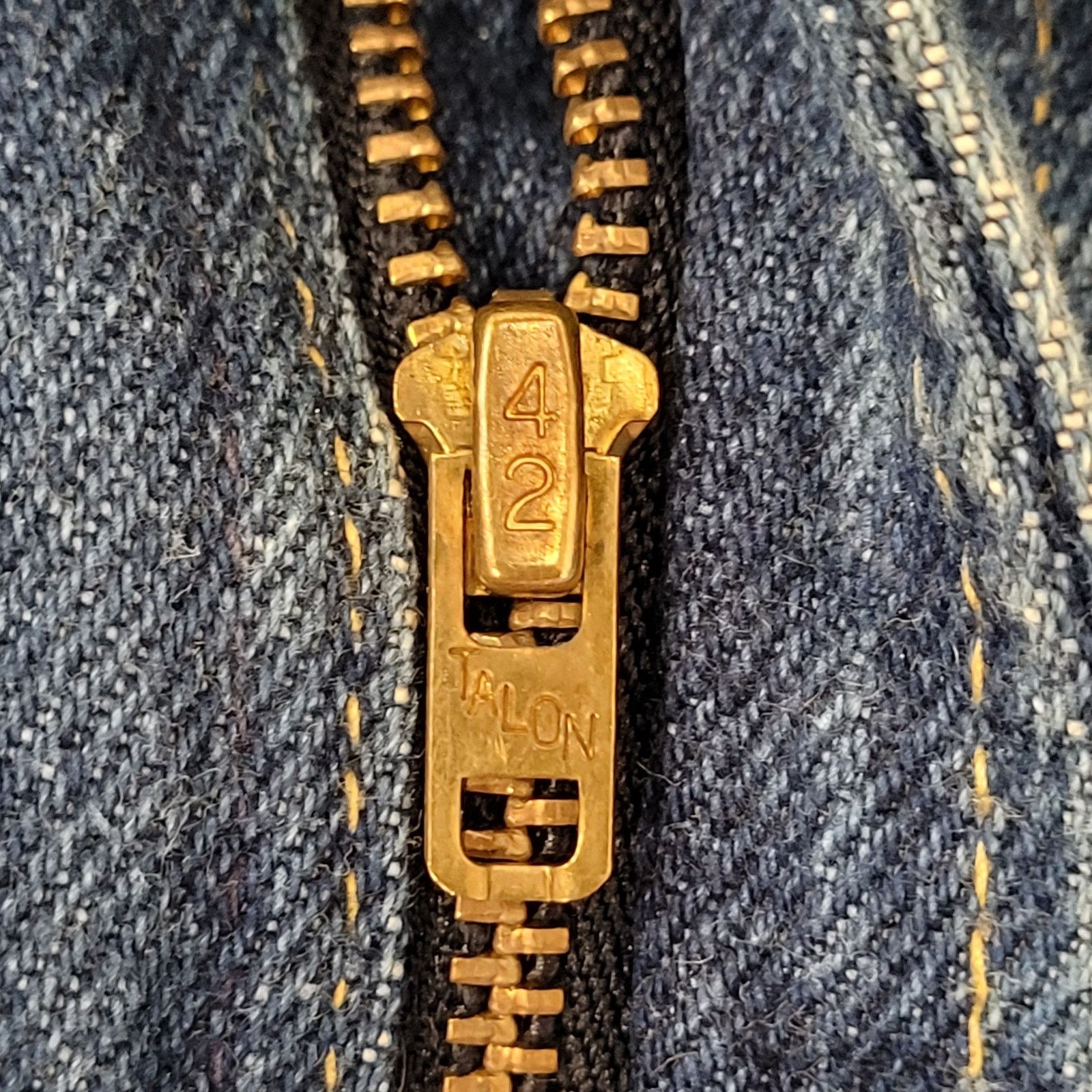 Lee Vintage 70s LEE Whiskered Jeans 35x28 Dark-Wash Talon-Zip Size US 35 - 3 Thumbnail