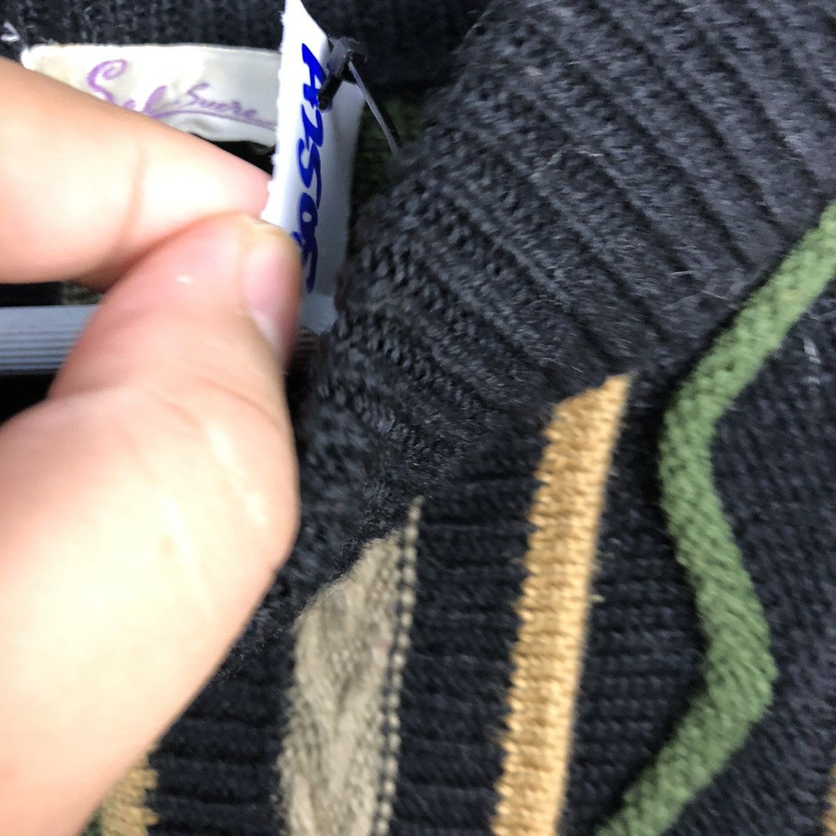 Homespun Knitwear Sel Suche japan Brown stripe like coogi Knitwear #A2505 Size US S / EU 44-46 / 1 - 9 Thumbnail
