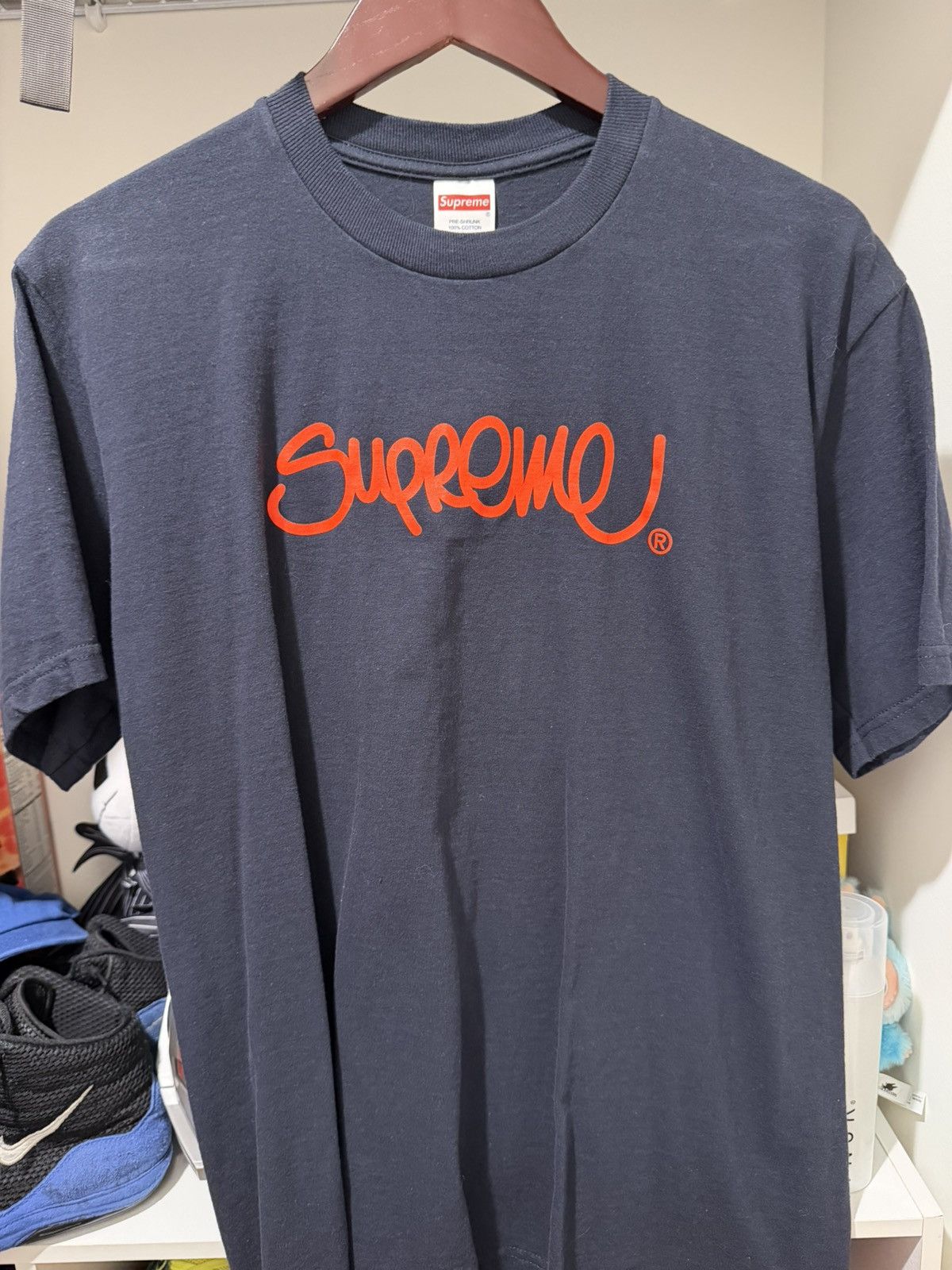 Supreme Navy Supreme Handstyle T-Shirt Medium Size US M / EU 48-50 / 2 - 1 Thumbnail