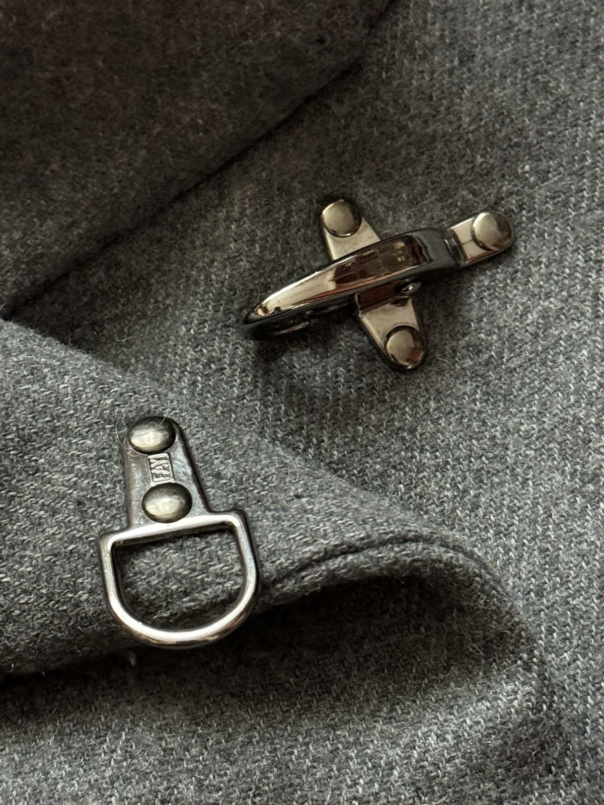 Designer × Fay Fay M wool clasp fastening coat long jacket Wmns Size M / US 6-8 / IT 42-44 - 8 Thumbnail