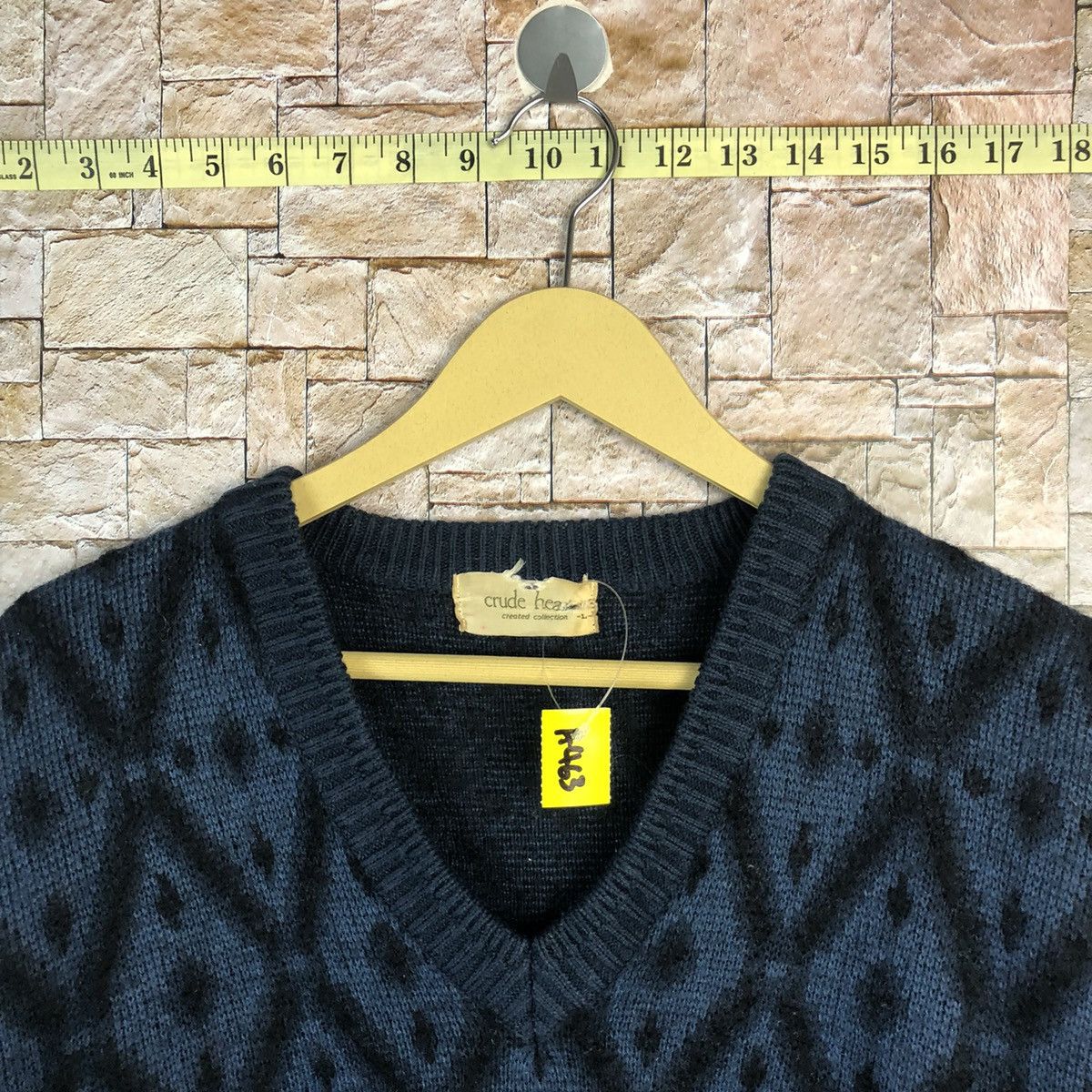 Vintage Crude Hea Dark Blue art Knitwear #A463 Size US M / EU 48-50 / 2 - 4 Thumbnail