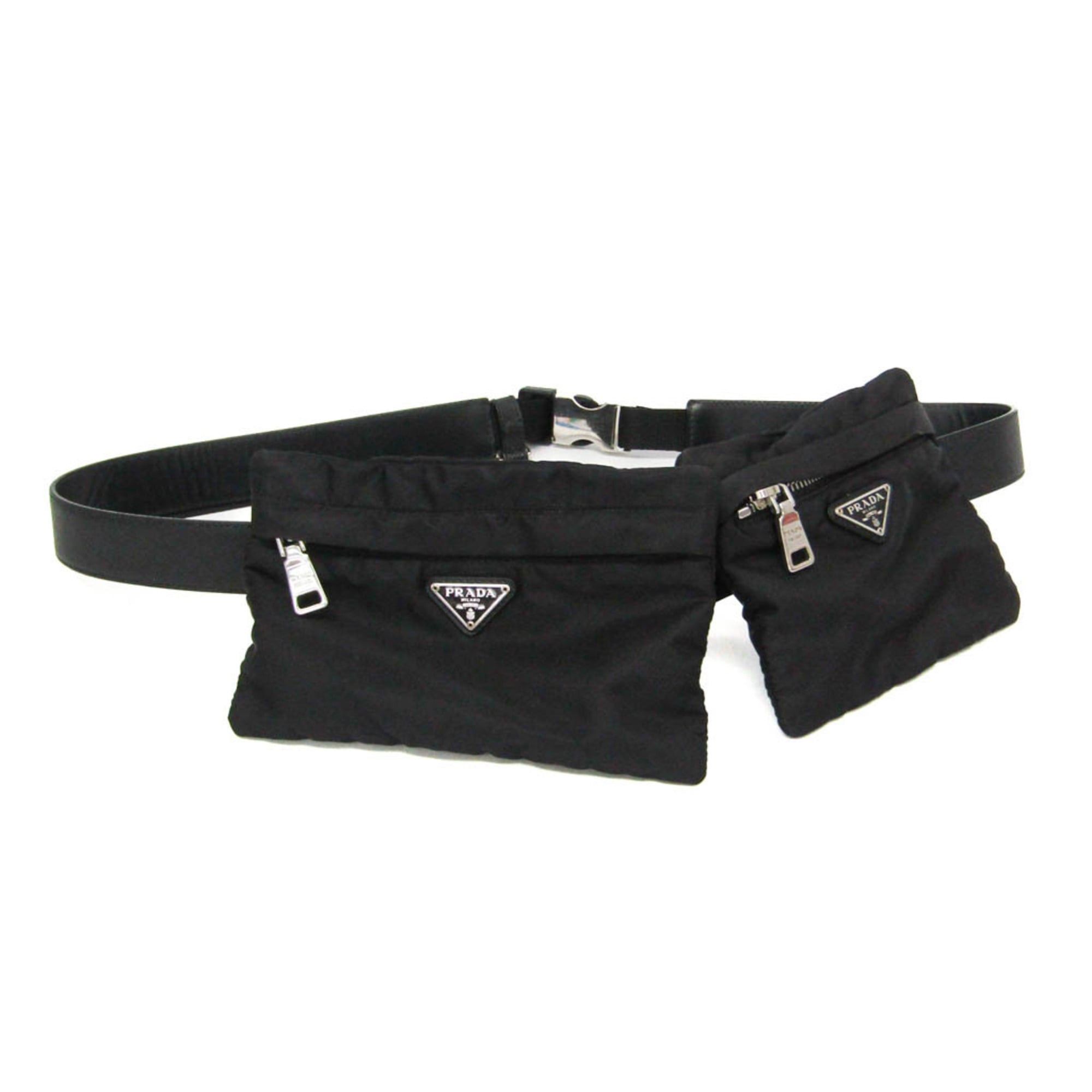 Prada Prada Tessuto Belt Pouch Men,Women Leather Fanny Pack Black Size ONE SIZE - 1 Thumbnail