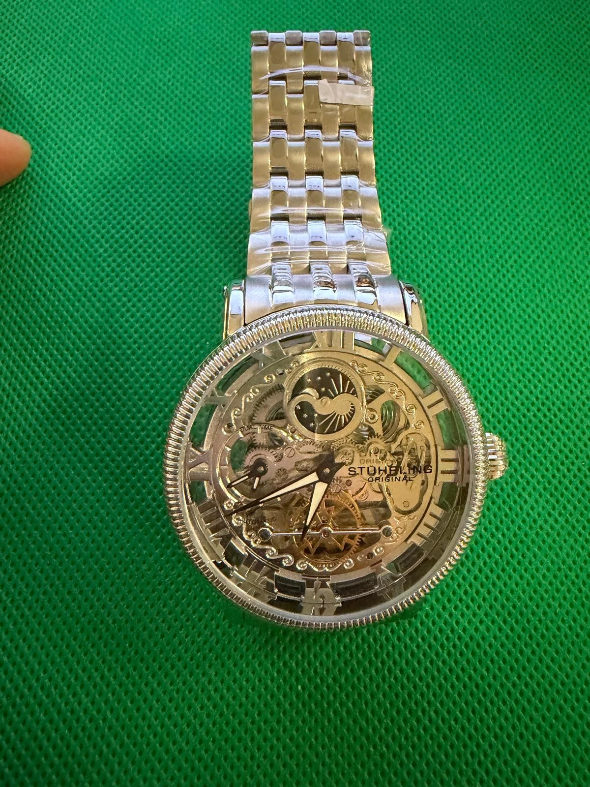 Sterling Silver STÜHRLING Original Special Reserve Dual Time Automatic 48mm Size ONE SIZE - 6 Thumbnail