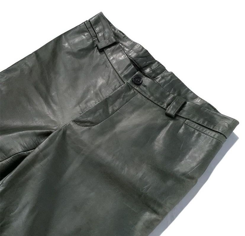 Costume National Costume National Homme Moss Green Leather Pants Size US 31 - 3 Thumbnail