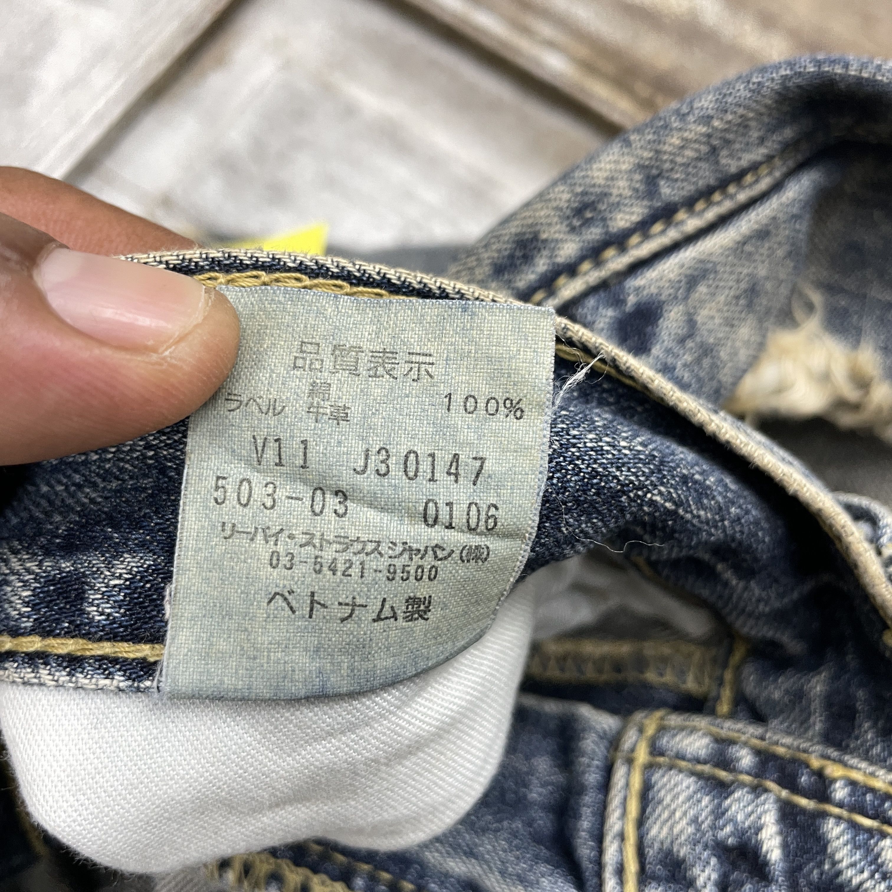 Levi's × Vintage Vintage Levi's 503 Faded Distressed Jeans-WC314 Size US 34 / EU 50 - 9 Thumbnail