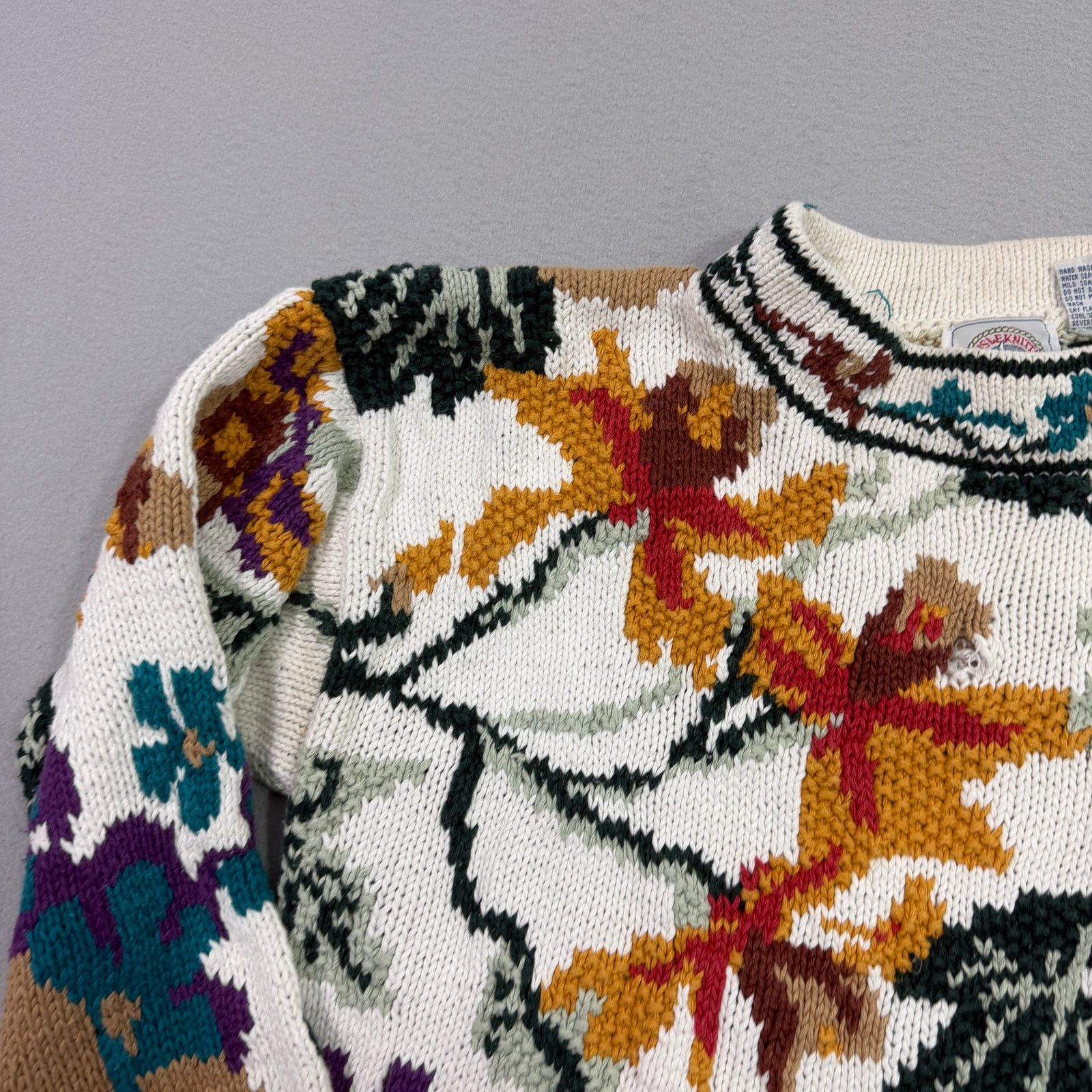 Vintage Vintage Cape Isle Knitters Sweater Women's Small Floral 90s Size S / US 4 / IT 40 - 3 Thumbnail