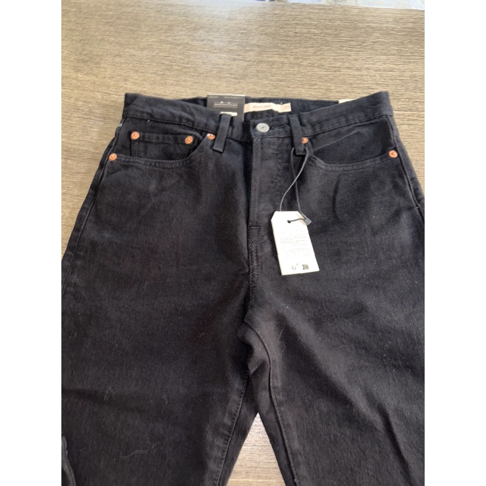 Levi's LEVI'S Premium Button Fly Wedgie Straight Leg Jeans Black 27x26 Womens NWT Size 27" / US 4 / IT 40 - 2 Thumbnail