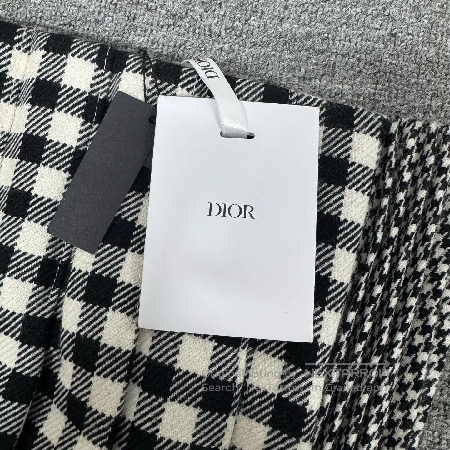 Dior Dior SIZE 36 Black and white checkered patchwork Medium-len Size 26" / US 2 / IT 38 - 4 Thumbnail