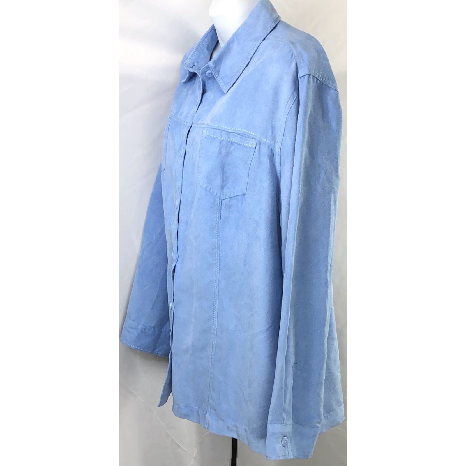 Croft & Barrow Croft Barrow Button-Up Shacket Top XL Blue Pockets Croft & Barrow Shacket/Blue/XL/Buttons/Tops Women Size XL / US 12-14 / IT 48-50 - 2 Thumbnail
