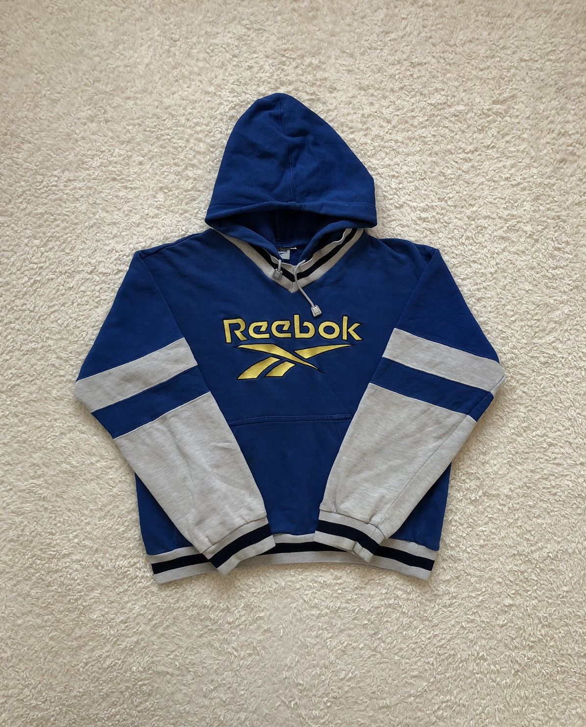 Reebok × Vintage Hoodie Reebok Spellout Vintage 90’s Bluza Boxy Fit Size US M / EU 48-50 / 2 - 1 Thumbnail