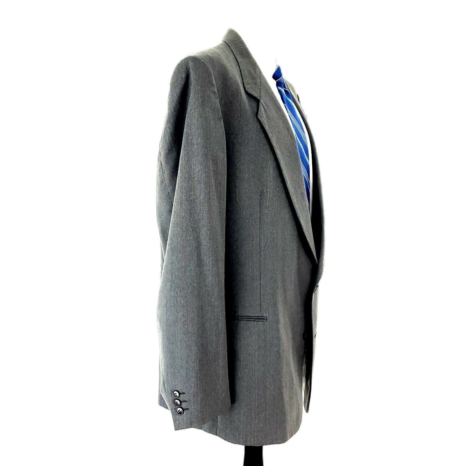 Pierre Cardin Pierre Cardin Wool 2 Button Blazer 44L Portly Green Herringb Size 44L - 7 Thumbnail