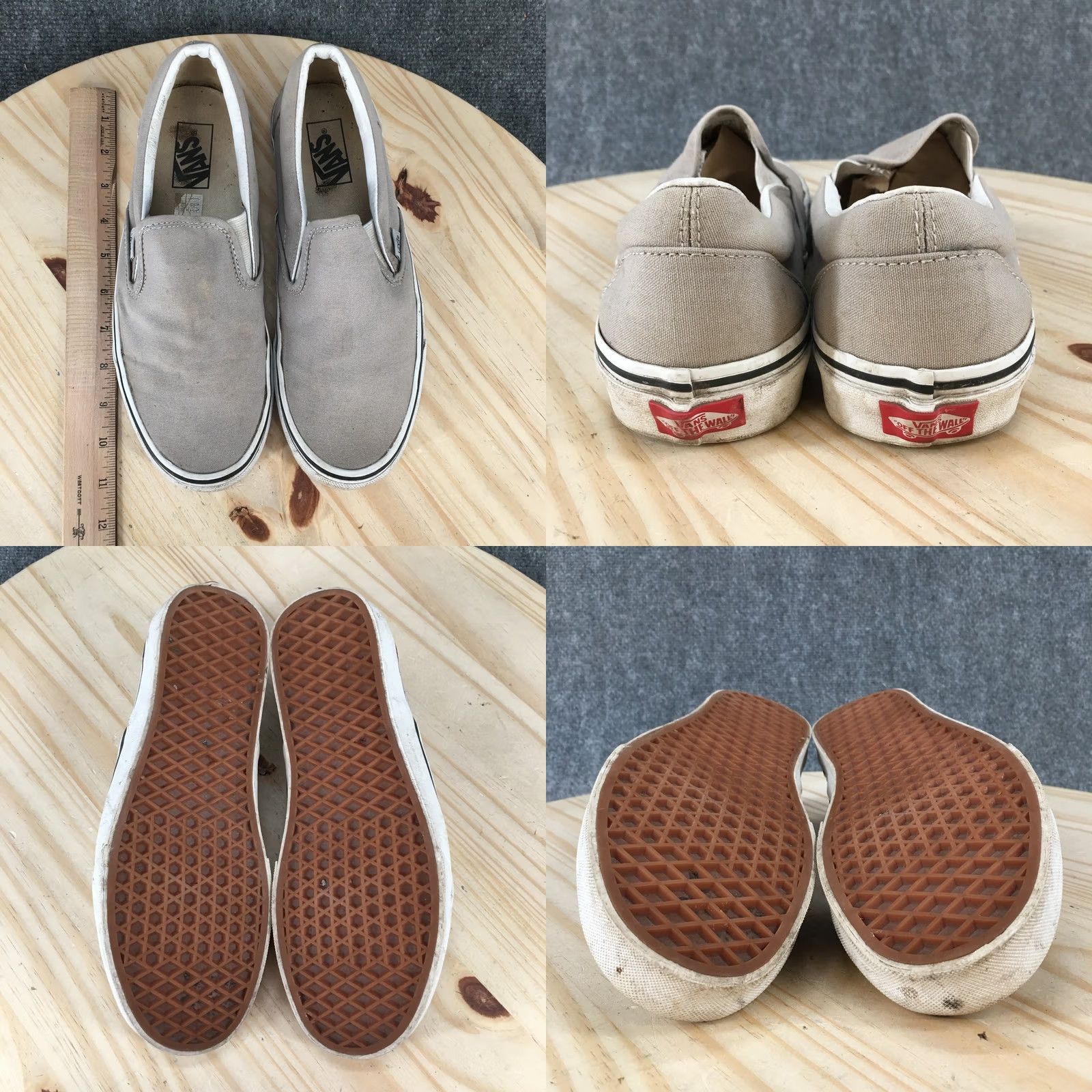 Vans VANS Classic Slip-On Men’s 9 Women’s 10.5 Gray Canvas Sneakers Shirt Shoes Flat Slip-On Casual Size L / US 10 / IT 46 - 9 Thumbnail