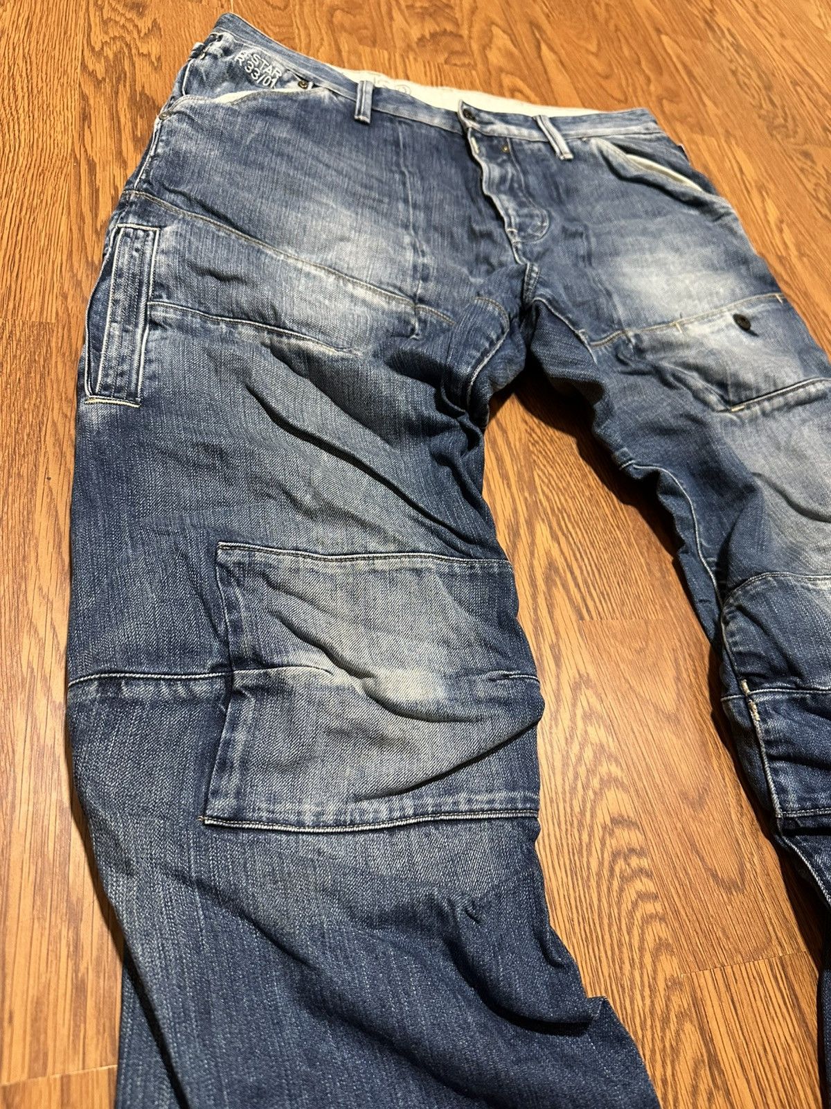G-Star × If Six Was Nine × Vintage Vintage G Star Raw Waxed Jeans 33/01 Size US 36 / EU 52 - 3 Thumbnail