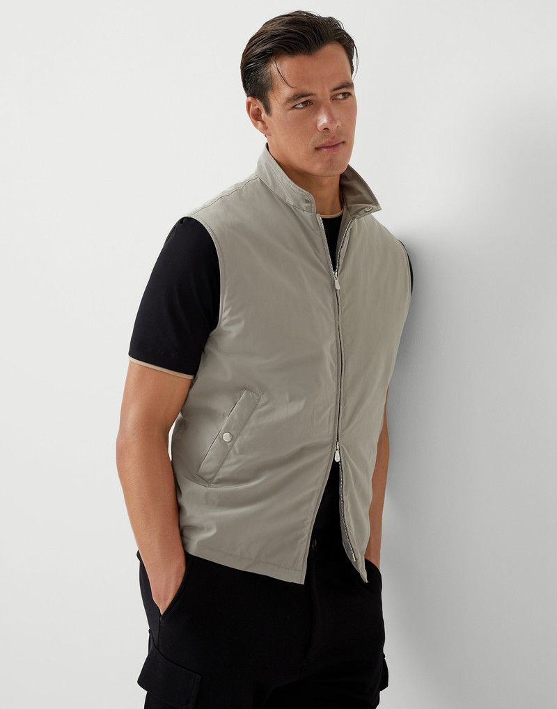 Brunello Cucinelli o1la1rc1a0326 Water-Resistant Microfiber Vest in Grey Size US XL / EU 56 / 4 - 4 Thumbnail