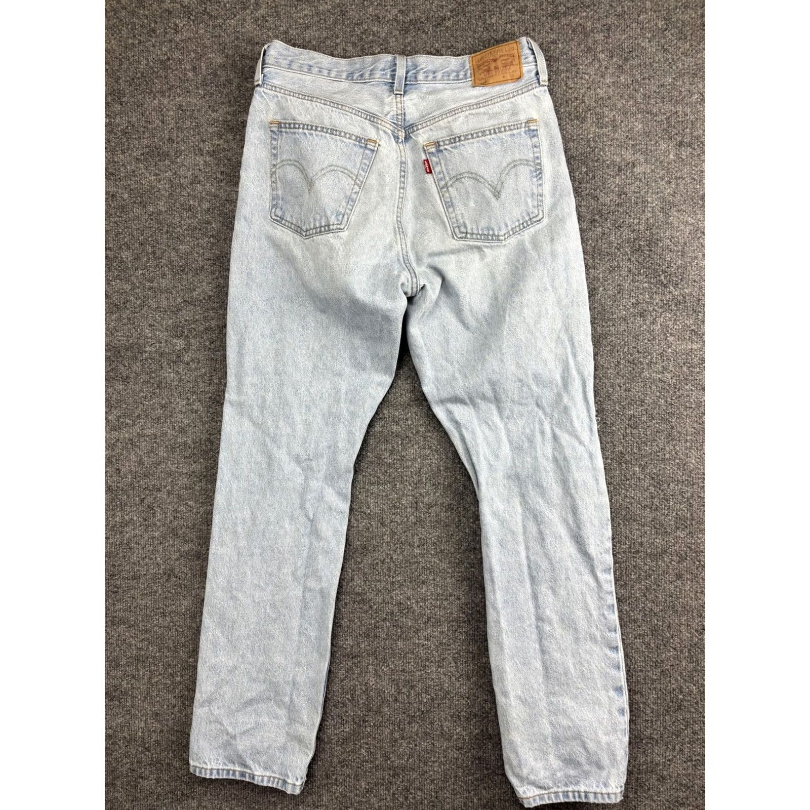 Levi's Levi's 501 Jeans Mens 28x30 Light Wash Distressed Button Fly Denim High Rise Size US 28 / EU 44 - 7 Thumbnail