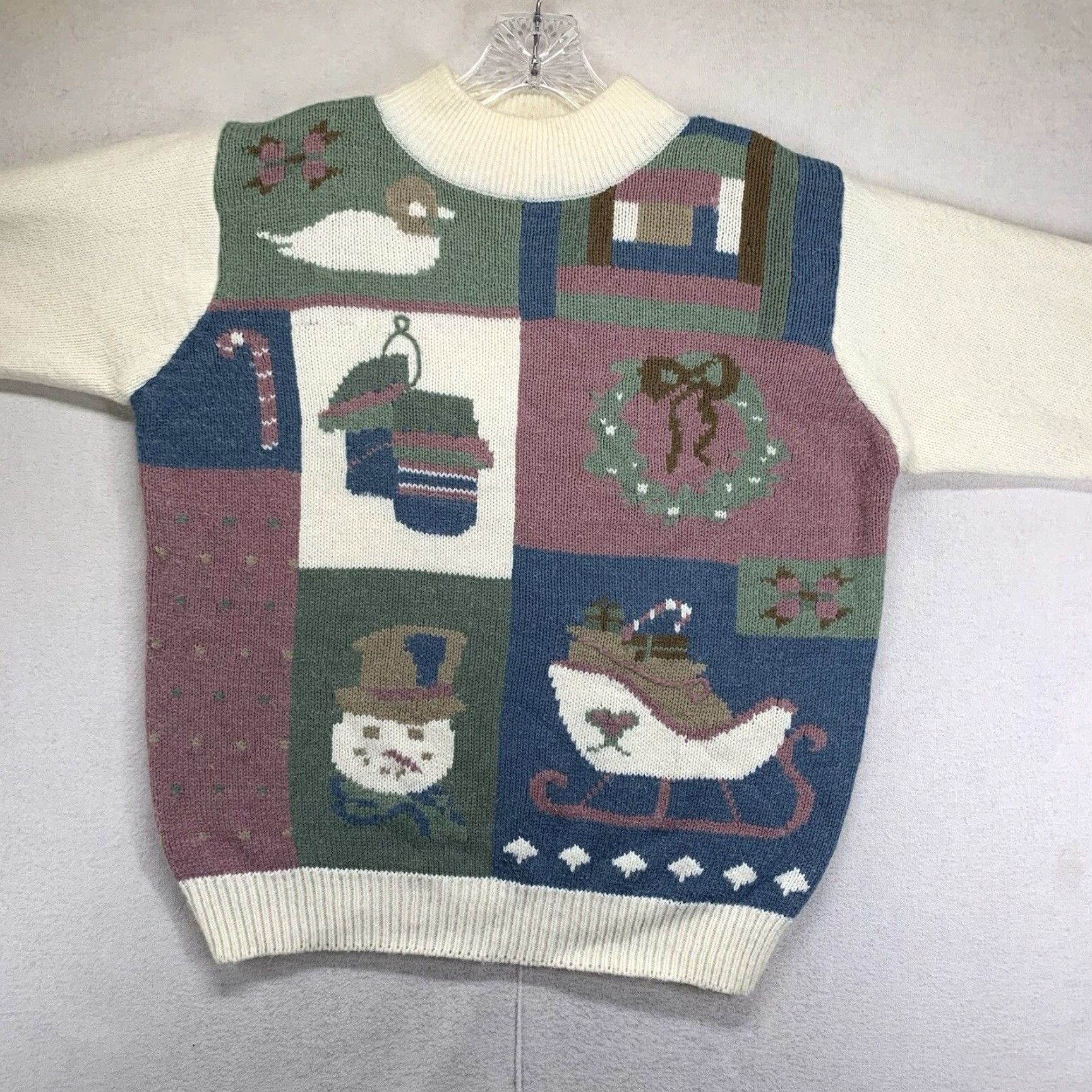 Vintage Vintage Women's Christmas Sweater 80s 90s Nature Theme Crew Neck Long Sleeve Acrylic Knit Pullover Large Size L / US 10 / IT 46 - 2 Thumbnail
