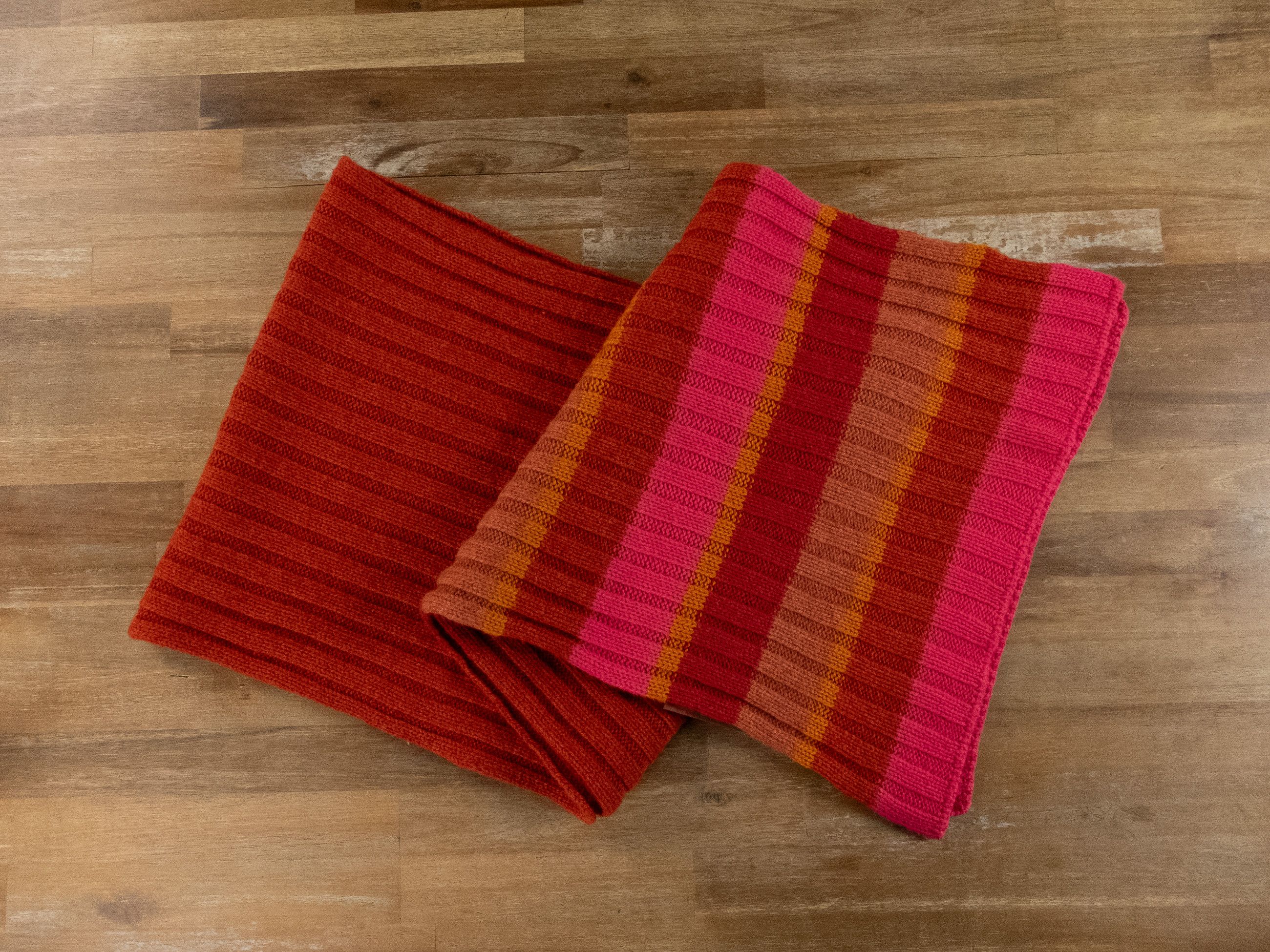 Loro Piana LORO PIANA Deer Valley red pink orange knit cashmere scarf Size ONE SIZE - 5 Thumbnail