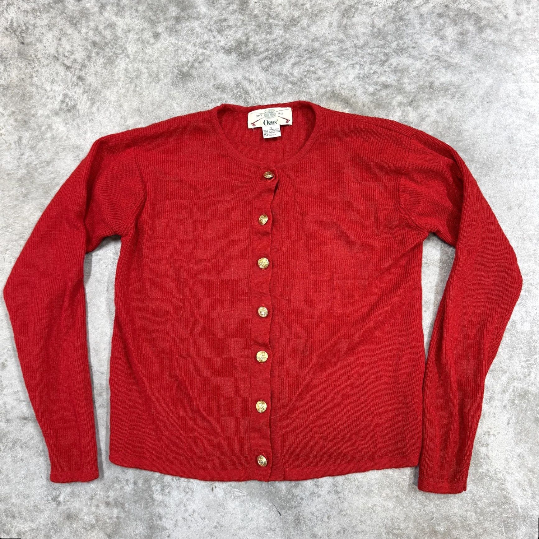 Orvis Orvis Cardigan Womens Small Red Wool Crewneck Knit Button Size S / US 4 / IT 40 - 2 Thumbnail