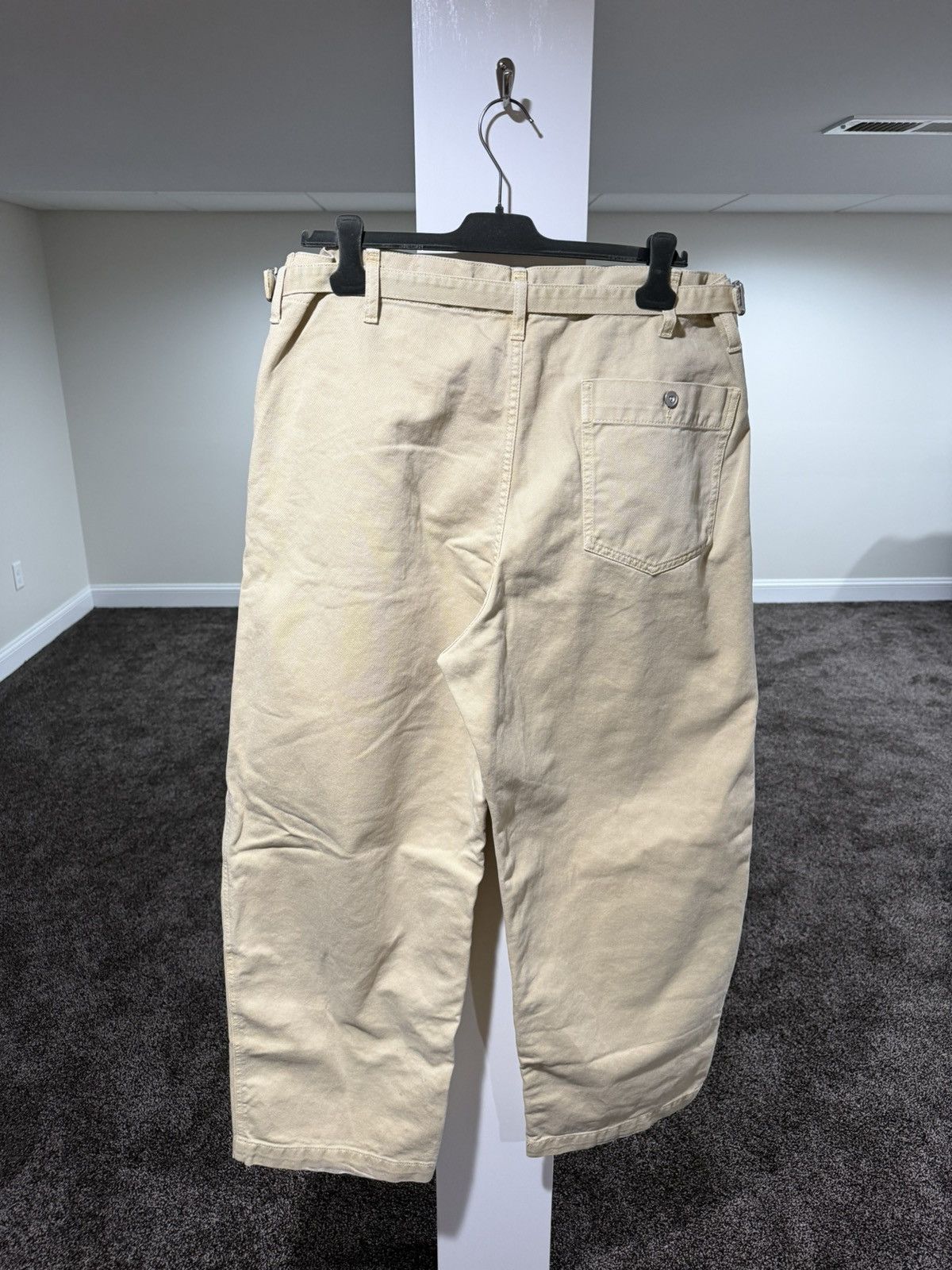 Lemaire Lemaire Wide Leg Back Belt Twisted Tan Carpenter Knee Pants Size US 34 / EU 50 - 2 Thumbnail