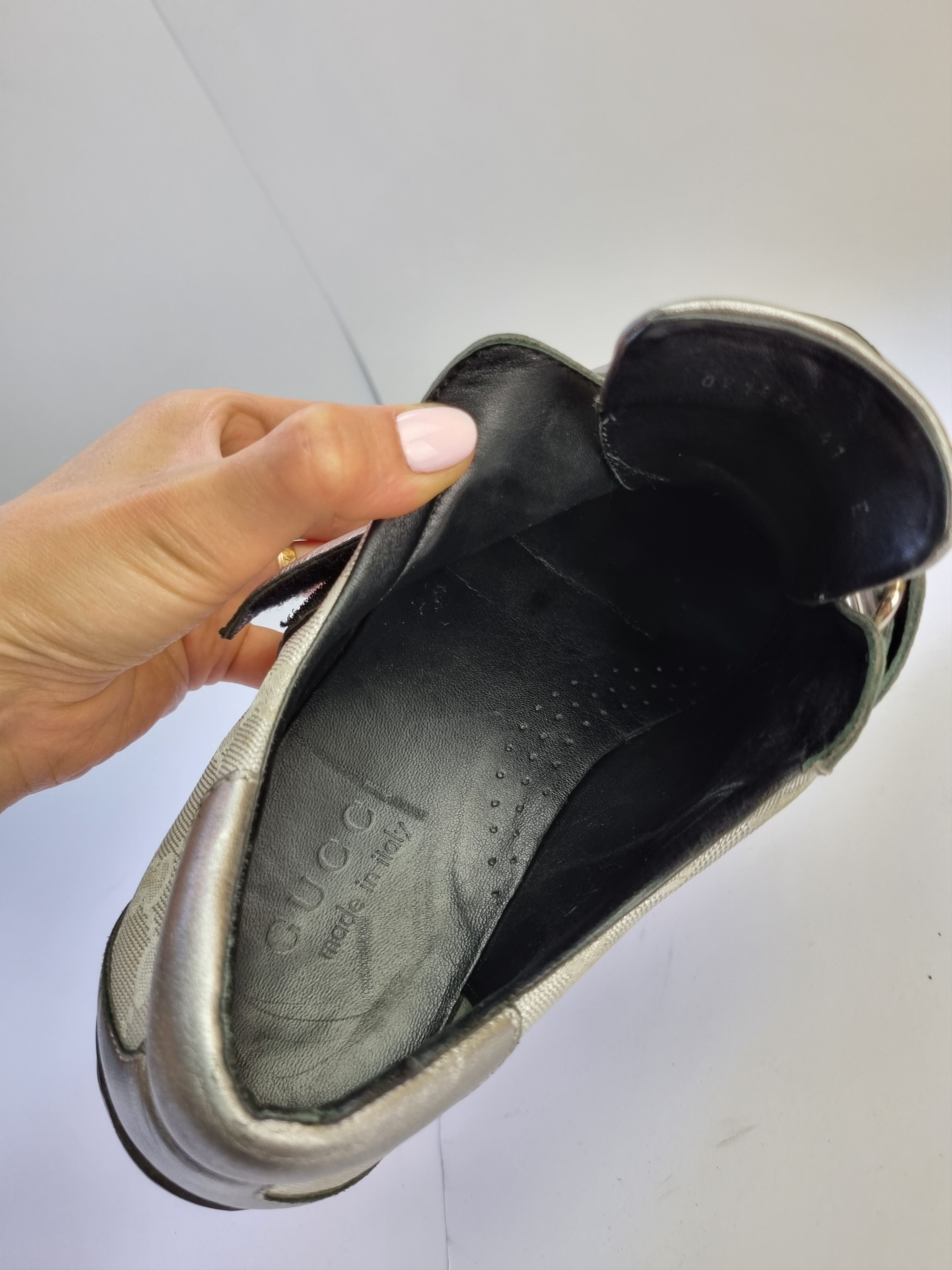 Gucci × Vintage Gucci Monogram Leather Metallic Italian Sneakers 091838 Size US 8 / EU 41 - 10 Thumbnail