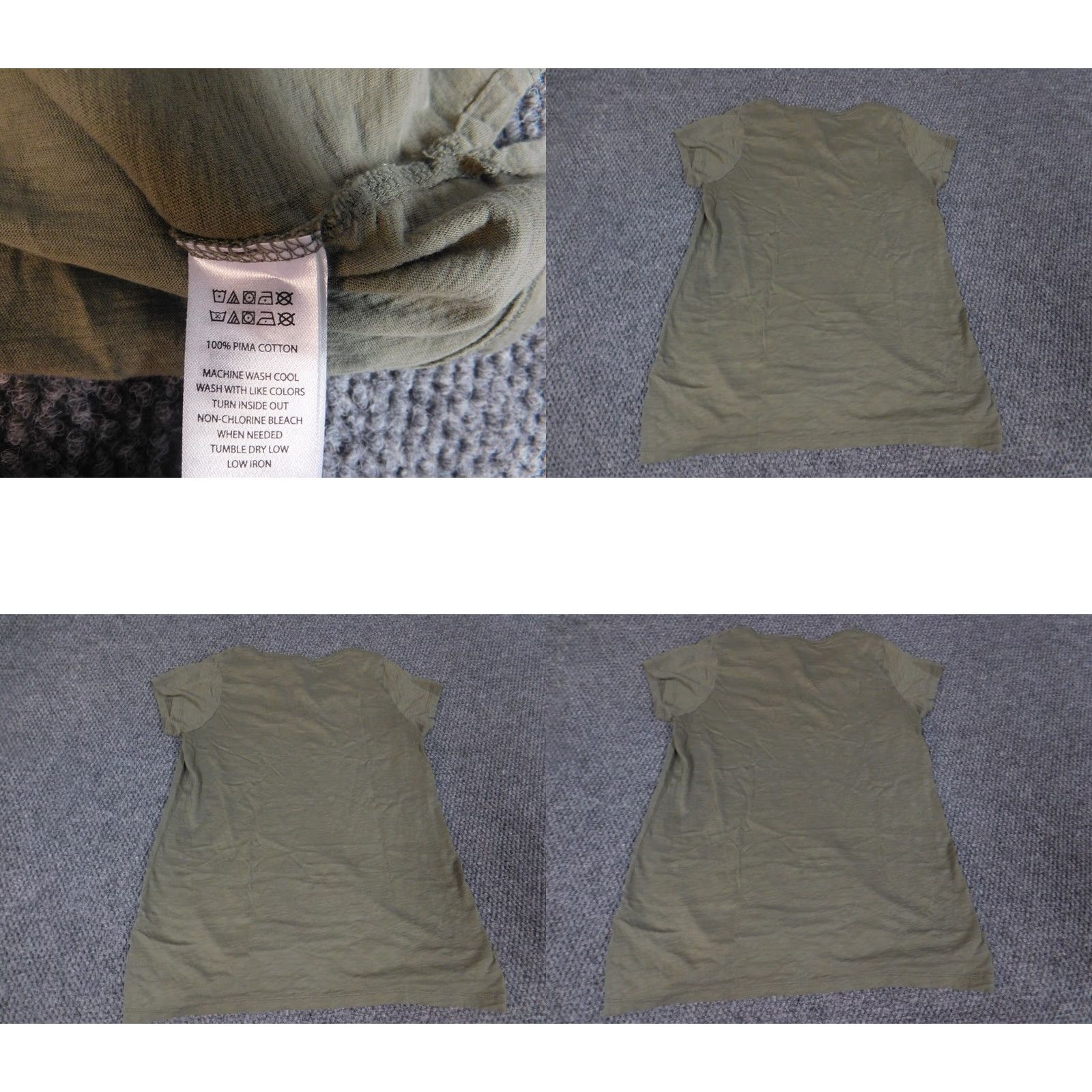 Madison Mercer & Madison Womens Blouse Small Green stretch Shirt Short Sleeve Collared Pullover Casual Cotton Size S / US 4 / IT 40 - 8 Thumbnail
