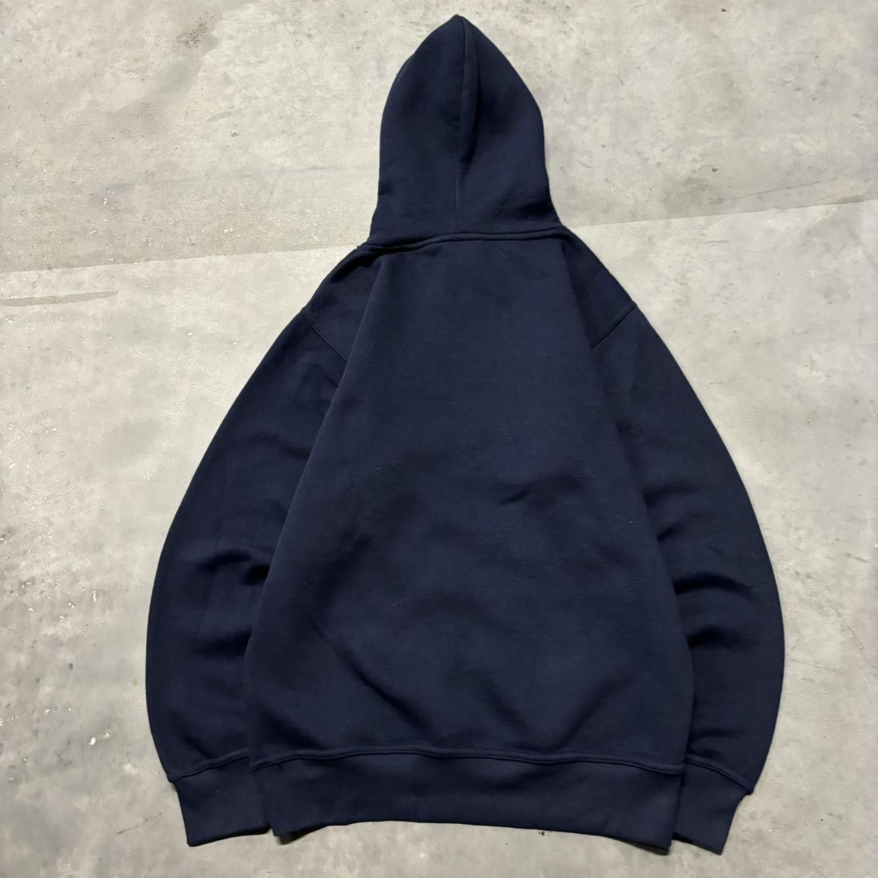 Japanese Brand × Vintage Crazy Vintage Y2K/2000s Navy Blue Blank Essential Pullover Hoodie! Size US S / EU 44-46 / 1 - 7 Thumbnail