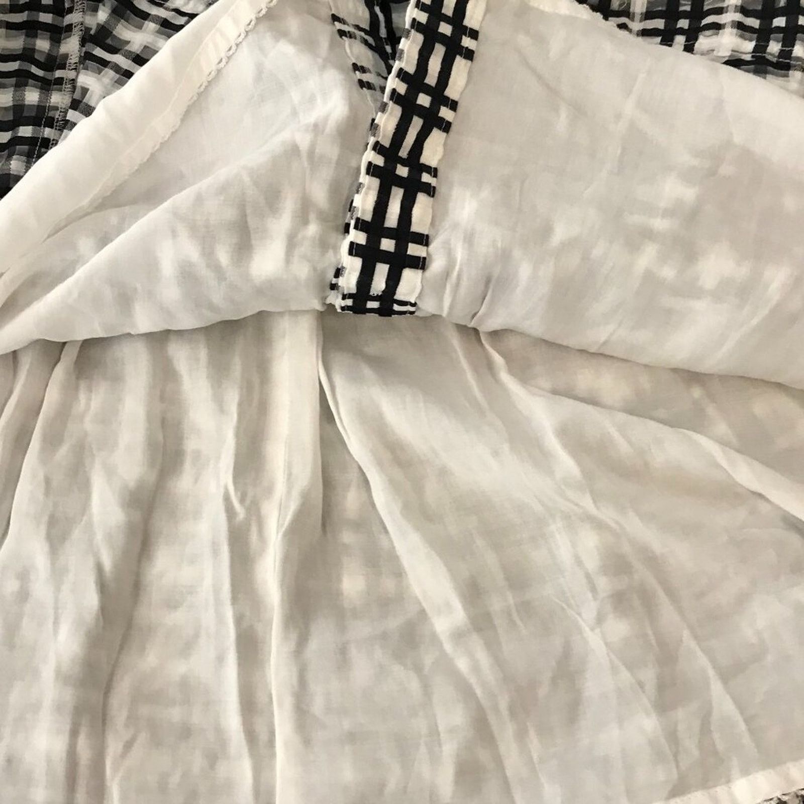 Anthropologie Anthropologie Maeve Black/White Plaid Mini Shirt Dress Size XS / US 0-2 / IT 36-38 - 9 Thumbnail