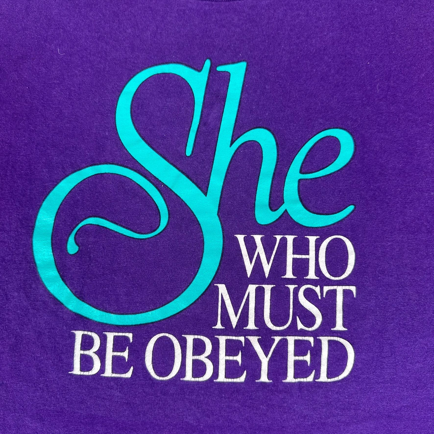 Vintage Vintage 90s Roseanne She Who Must Be Obeyed T-Shirt Purple M Size US M / EU 48-50 / 2 - 2 Thumbnail