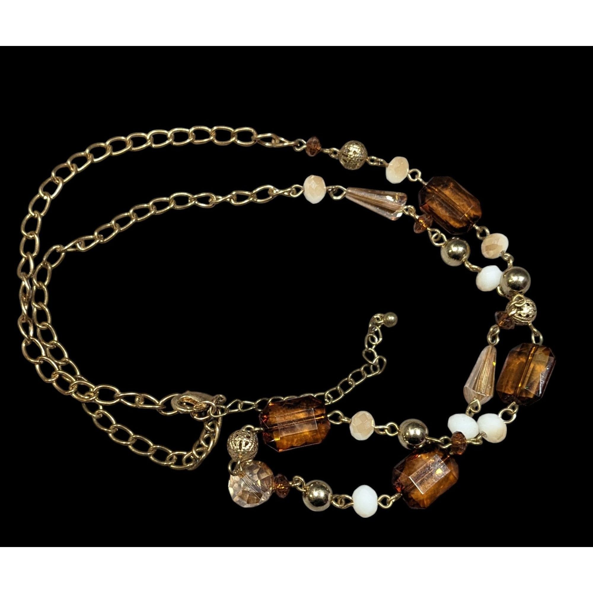 Other Retro Glam Honey Glass Beaded Chain Necklace Size ONE SIZE - 1 Thumbnail