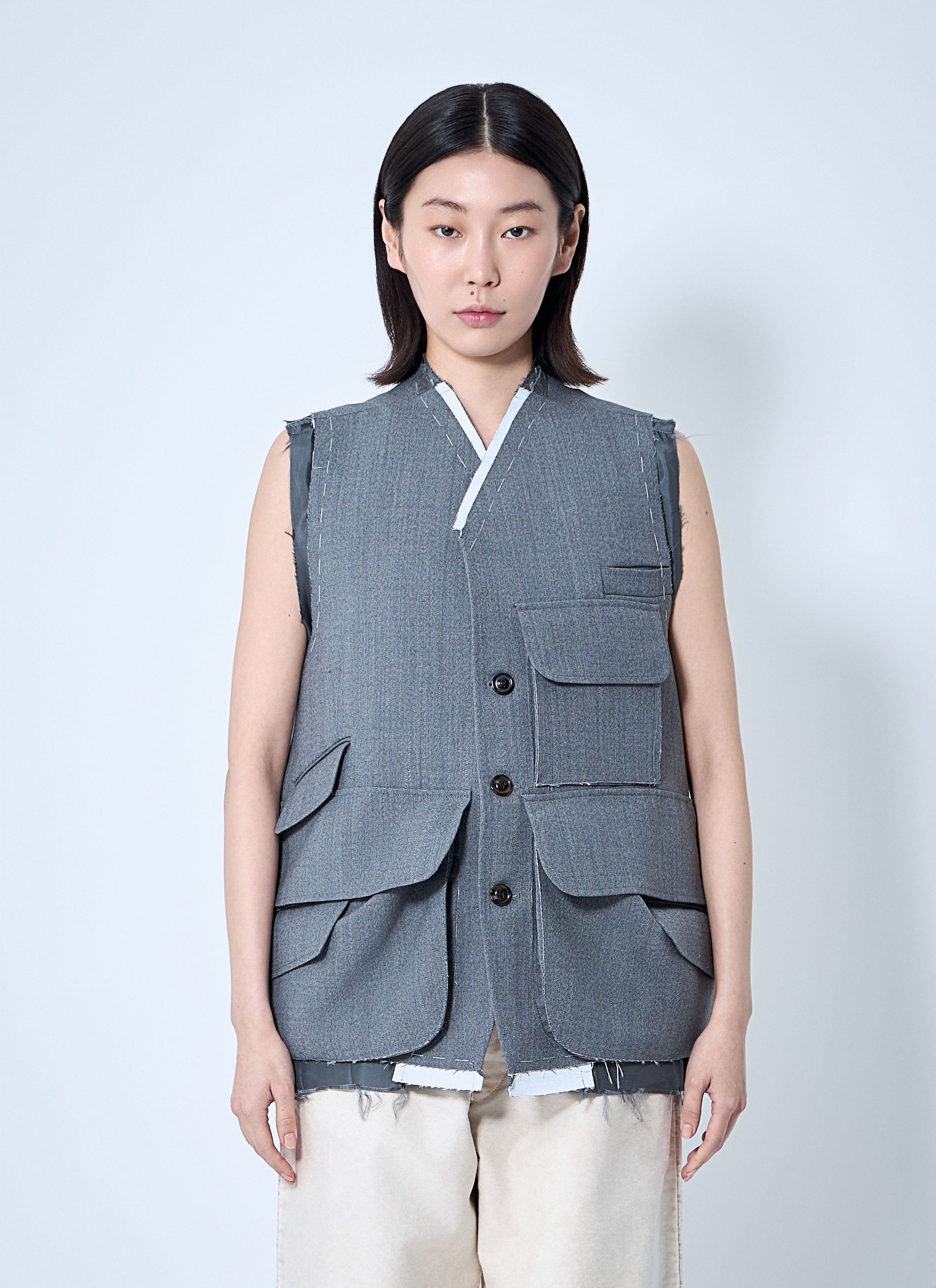 Maison Margiela Distressed Wool Waistcoat Size M / US 6-8 / IT 42-44 - 1 Thumbnail