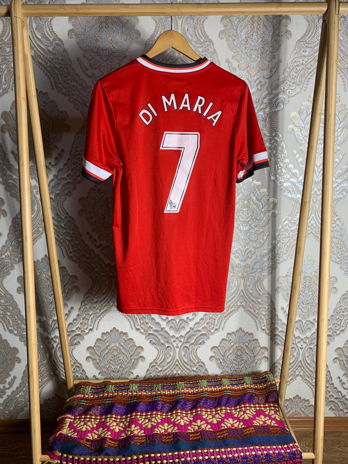 Pre-owned Manchester United X Soccer Jersey Vintage Adidas Manchester United Di Maria 7 Y2k Drill In Red