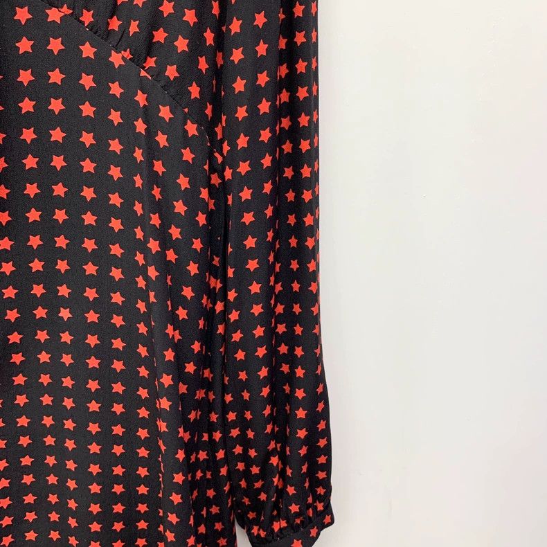Saint Laurent Paris Saint Laurent Long Sleeve Shirt Dress with Colorblock Stars Size XS / US 0-2 / IT 36-38 - 4 Thumbnail