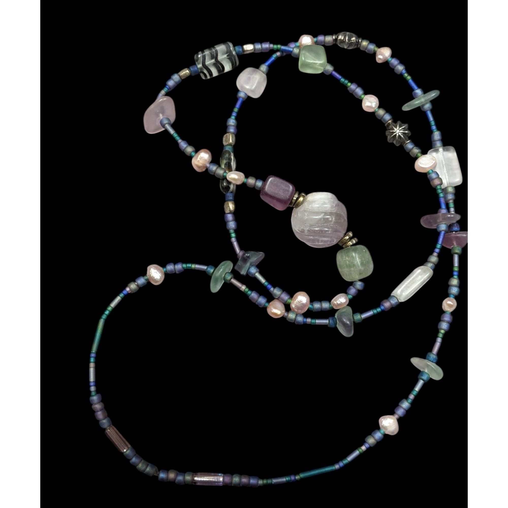 Other Mermaidcore Pastel Frosted Glass Pearl And Gemstone Beaded N Size ONE SIZE - 1 Thumbnail
