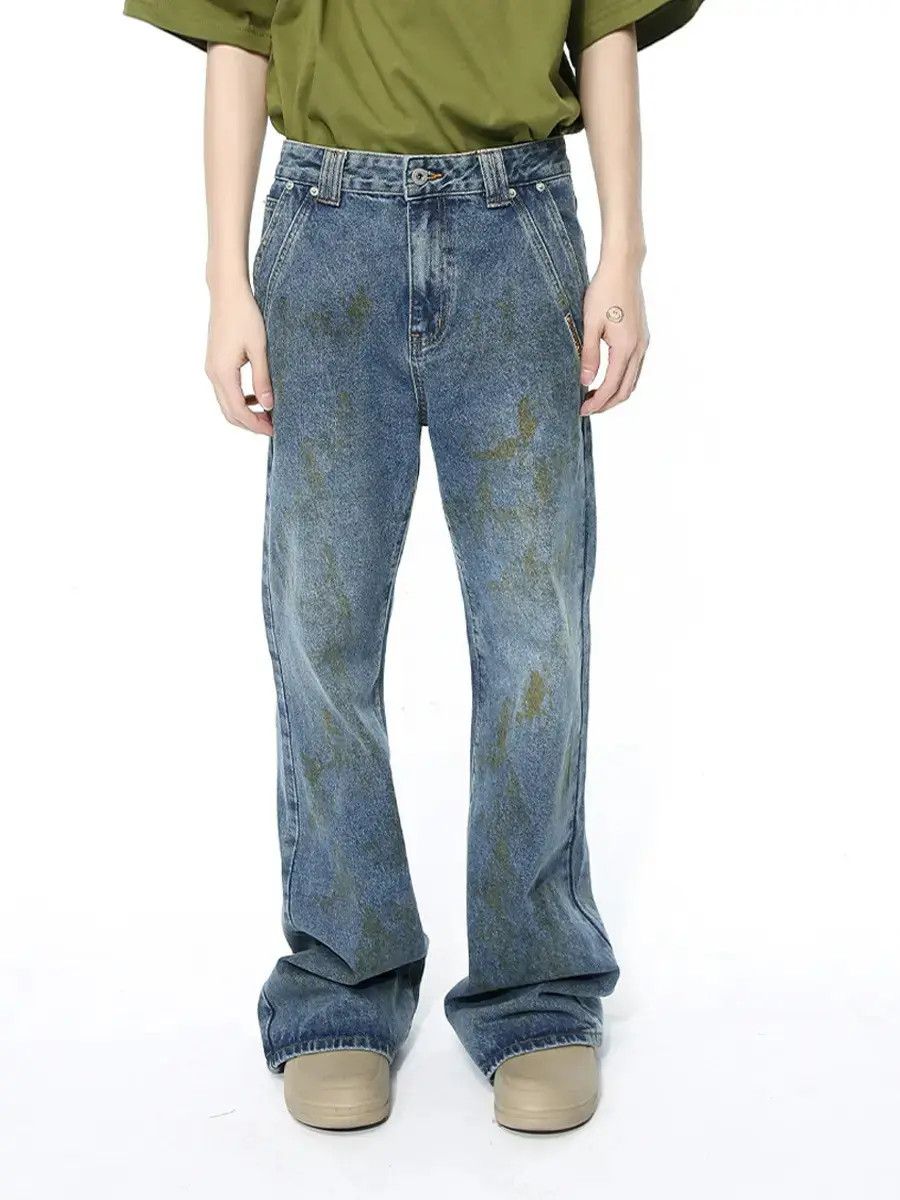 Japanese Brand Retro loose straight leg wide leg jeans Size US 32 / EU 48 - 3 Thumbnail