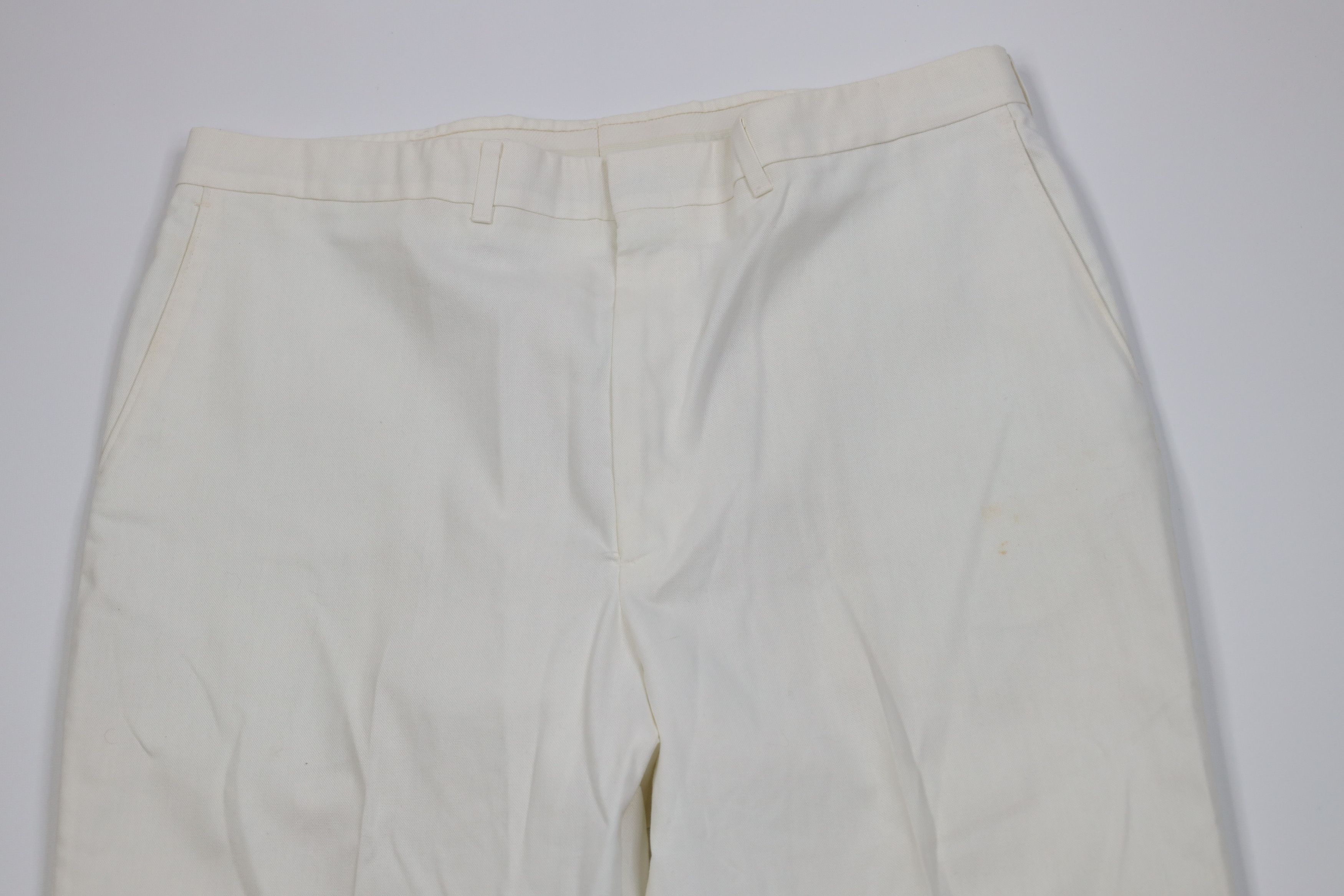 Vintage Vintage 70s Streetwear Knit Flared Wide Leg Pants White Size US 38 / EU 54 - 2 Thumbnail