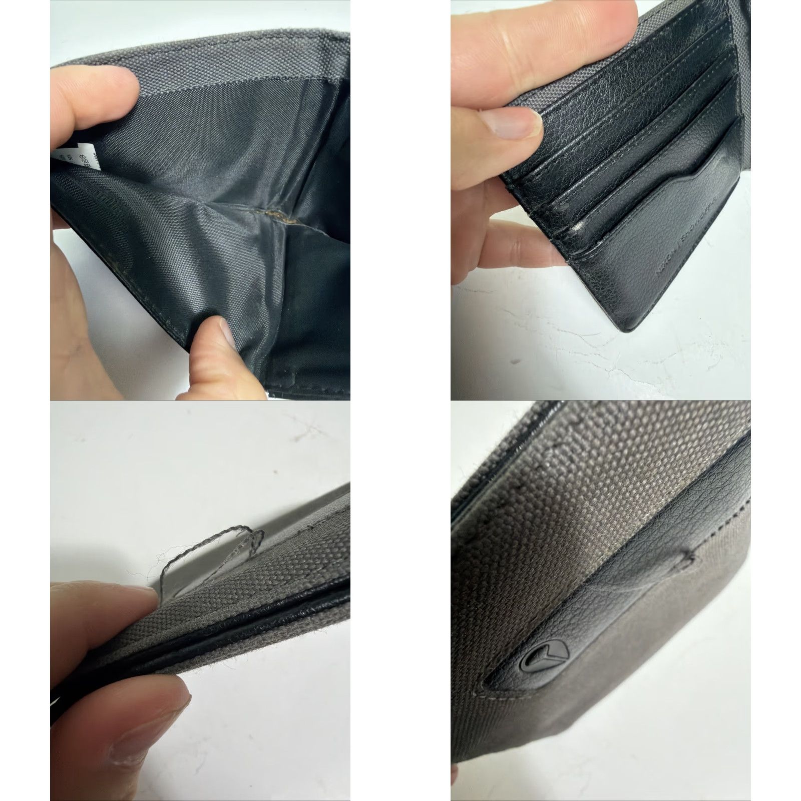 Nixon Nixon Showoff Wallet Bifold Men Canvas Leather Gray Black 4x3.5 Size ONE SIZE - 10 Thumbnail