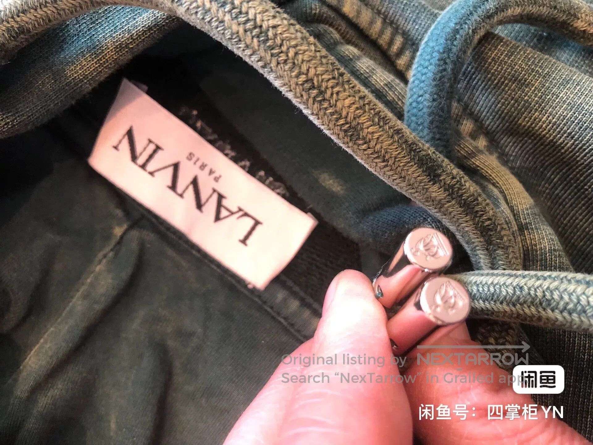 Lanvin LANVIN x GALLERY DEPT Green Distressed Hoodie. Size S / US 4 / IT 40 - 5 Thumbnail