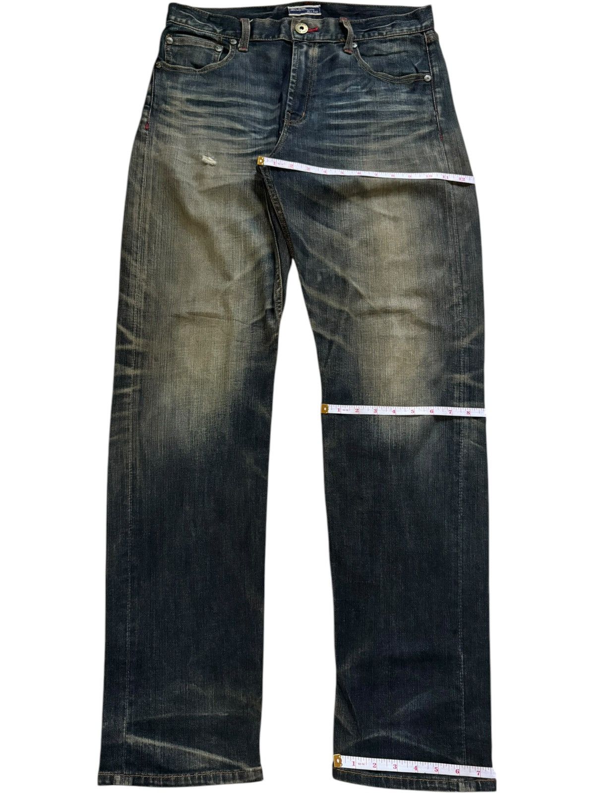 Japanese Brand Vintage Japanese Brand Mud Wash Distressed Loose Jeans Size US 33 - 14 Thumbnail
