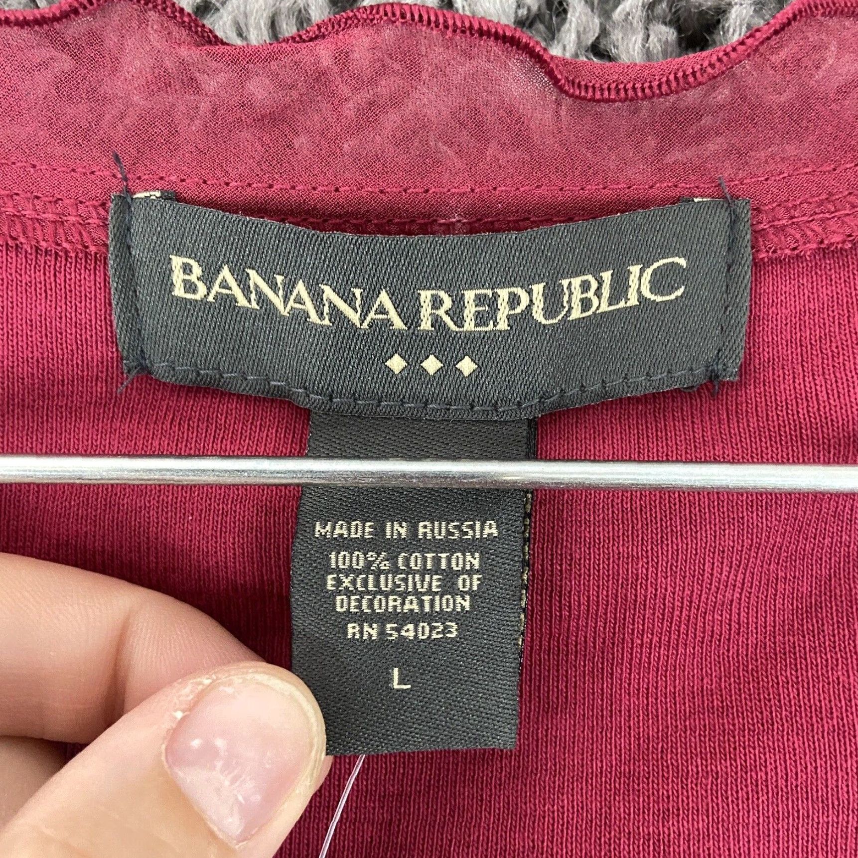 Banana Republic Banana Republic Blouse Women L Red Long Sleeve Size L / US 10 / IT 46 - 6 Thumbnail