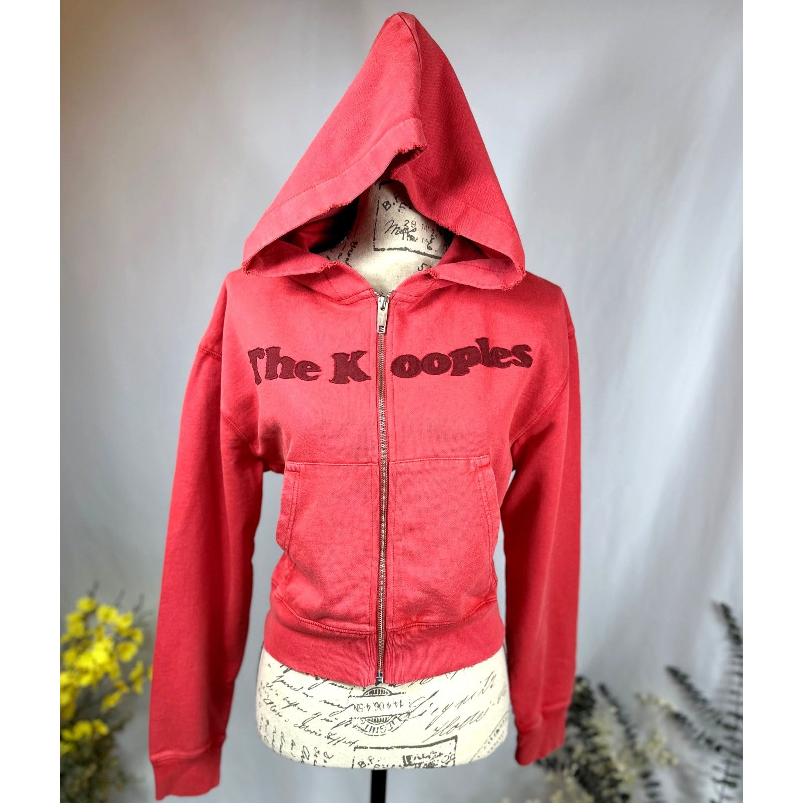 The Kooples The Kooples Text-Appliqué Zip-Through Cotton-Jersey Hoodie 4 Size S / US 4 / IT 40 - 7 Thumbnail